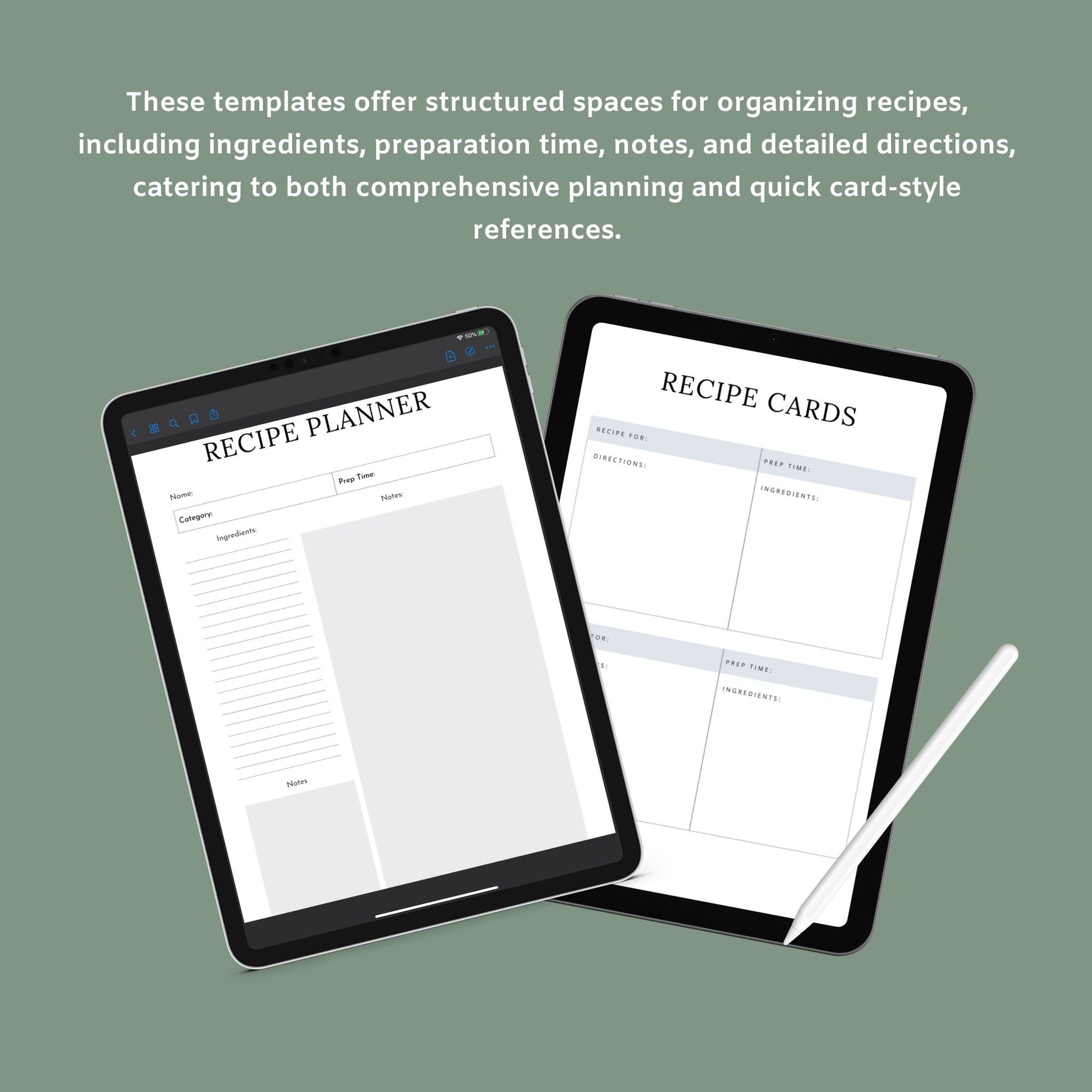 The Meal Planner – Digital Weekly & Monthly Meal Planning, Grocery List & Recipe Organizer | Printable PDF