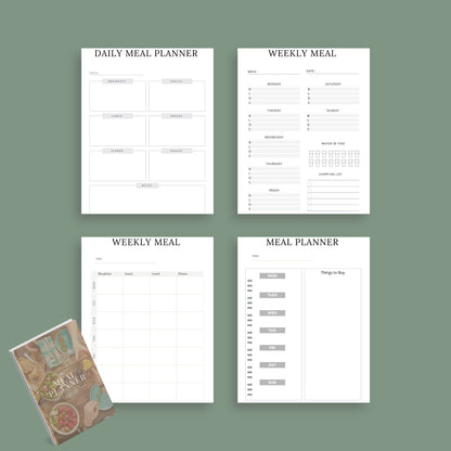 The Meal Planner – Digital Weekly & Monthly Meal Planning, Grocery List & Recipe Organizer | Printable PDF