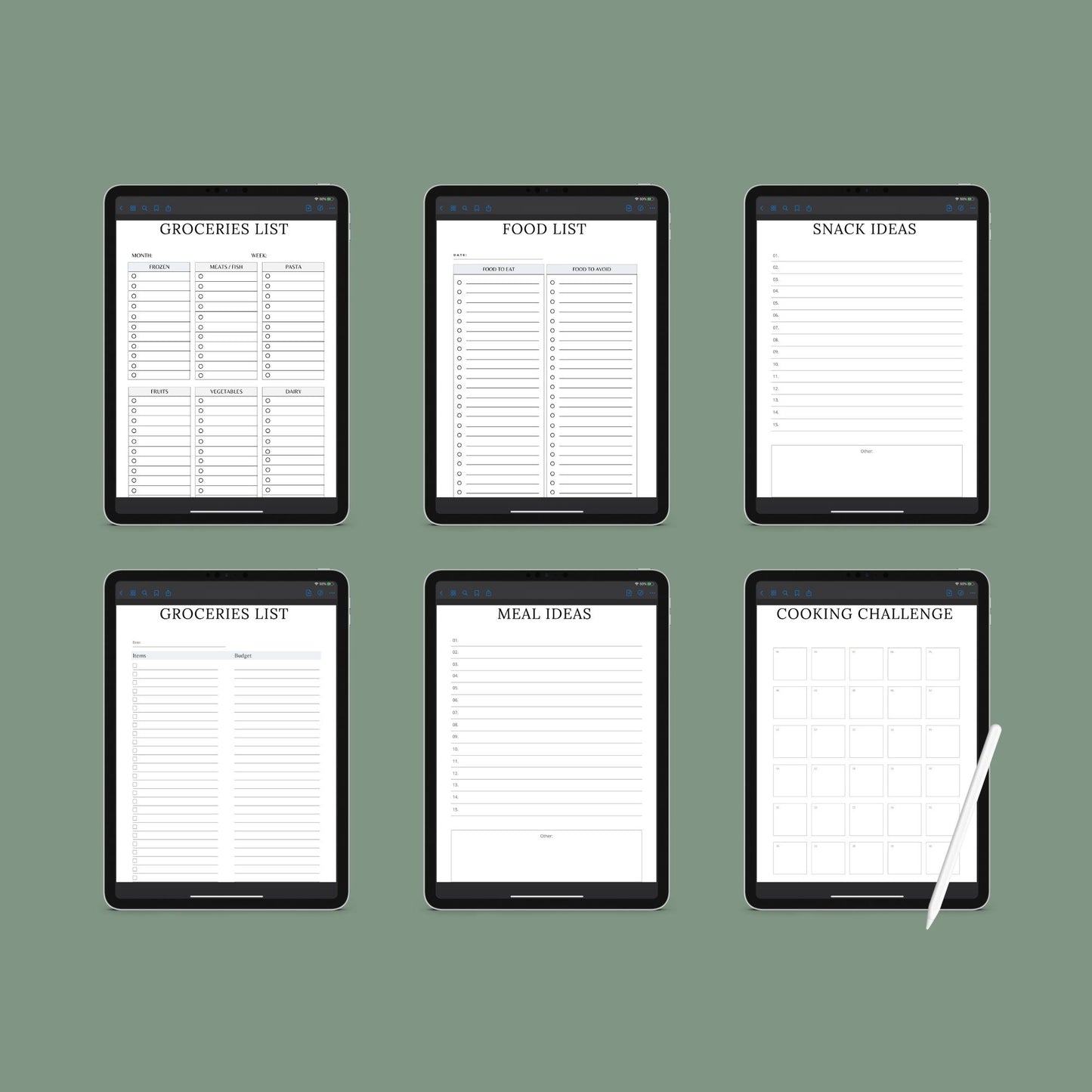 The Meal Planner – Digital Weekly & Monthly Meal Planning, Grocery List & Recipe Organizer | Printable PDF