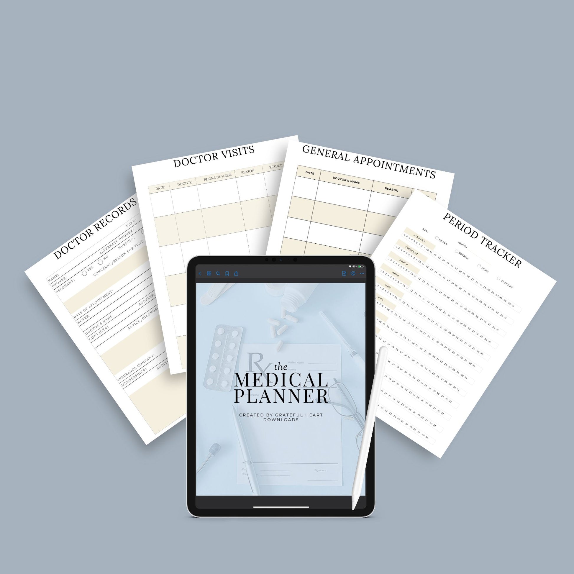 The Medical Planner – Track Appointments, Medications & Health Records | Printable PDF