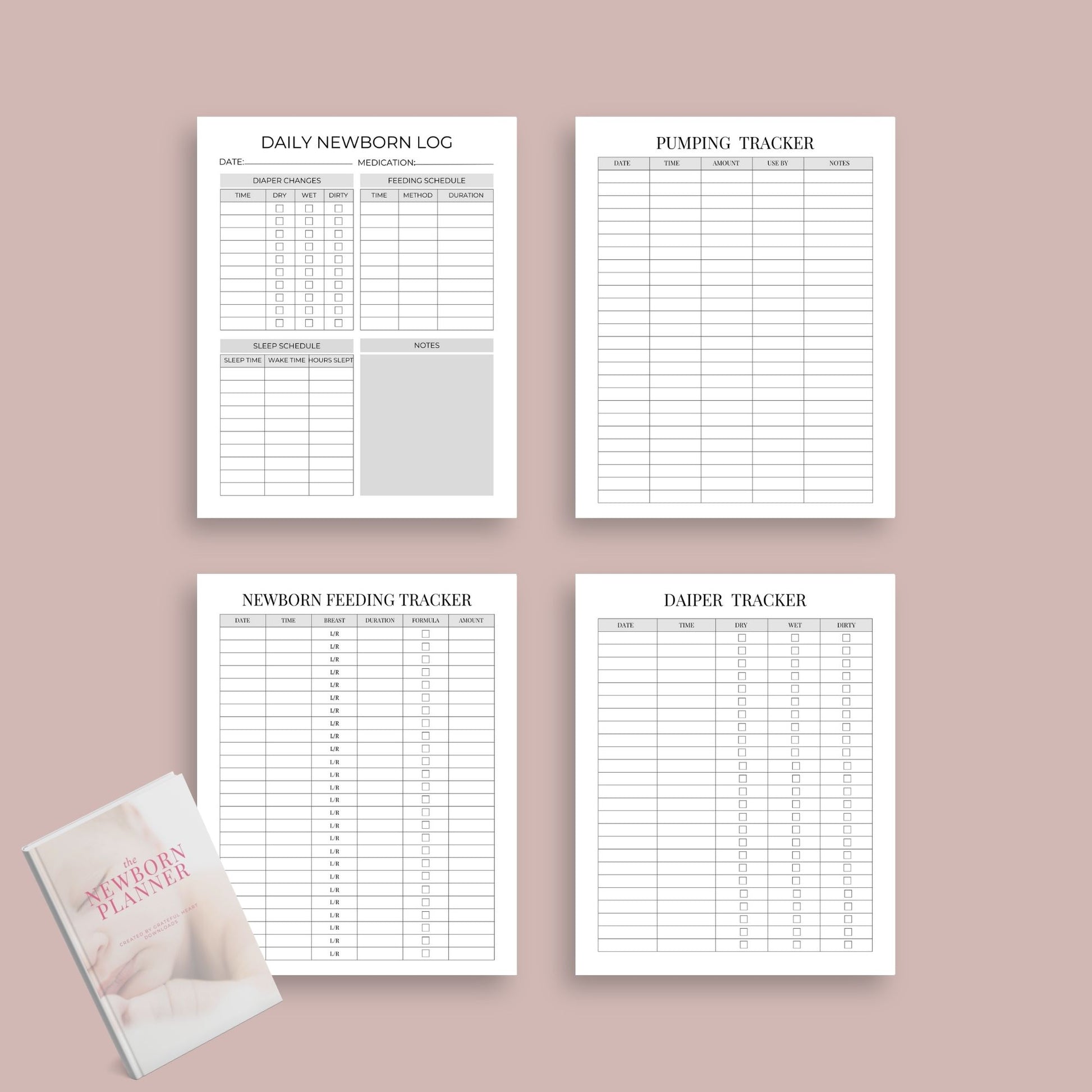 The Newborn Planner – Baby Feeding, Sleep & Health Tracker | Printable PDF