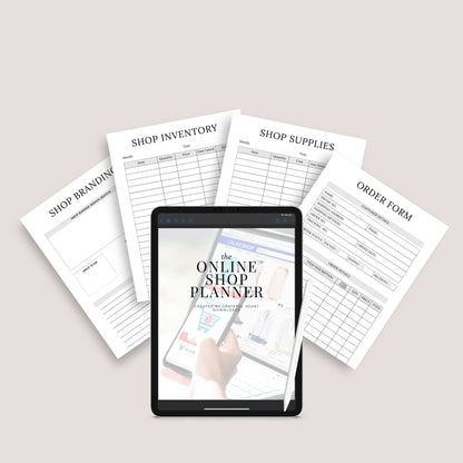 The Online Shop Planner – Business, Inventory & Marketing Tracker for E-Commerce Success | Printable PDF