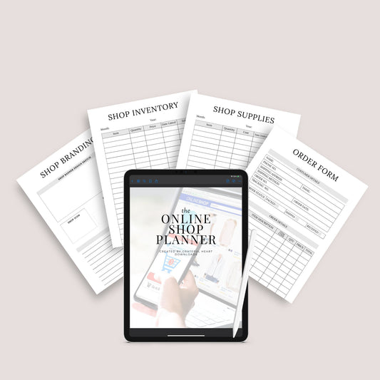 The Online Shop Planner – Business, Inventory & Marketing Tracker for E-Commerce Success | Printable PDF