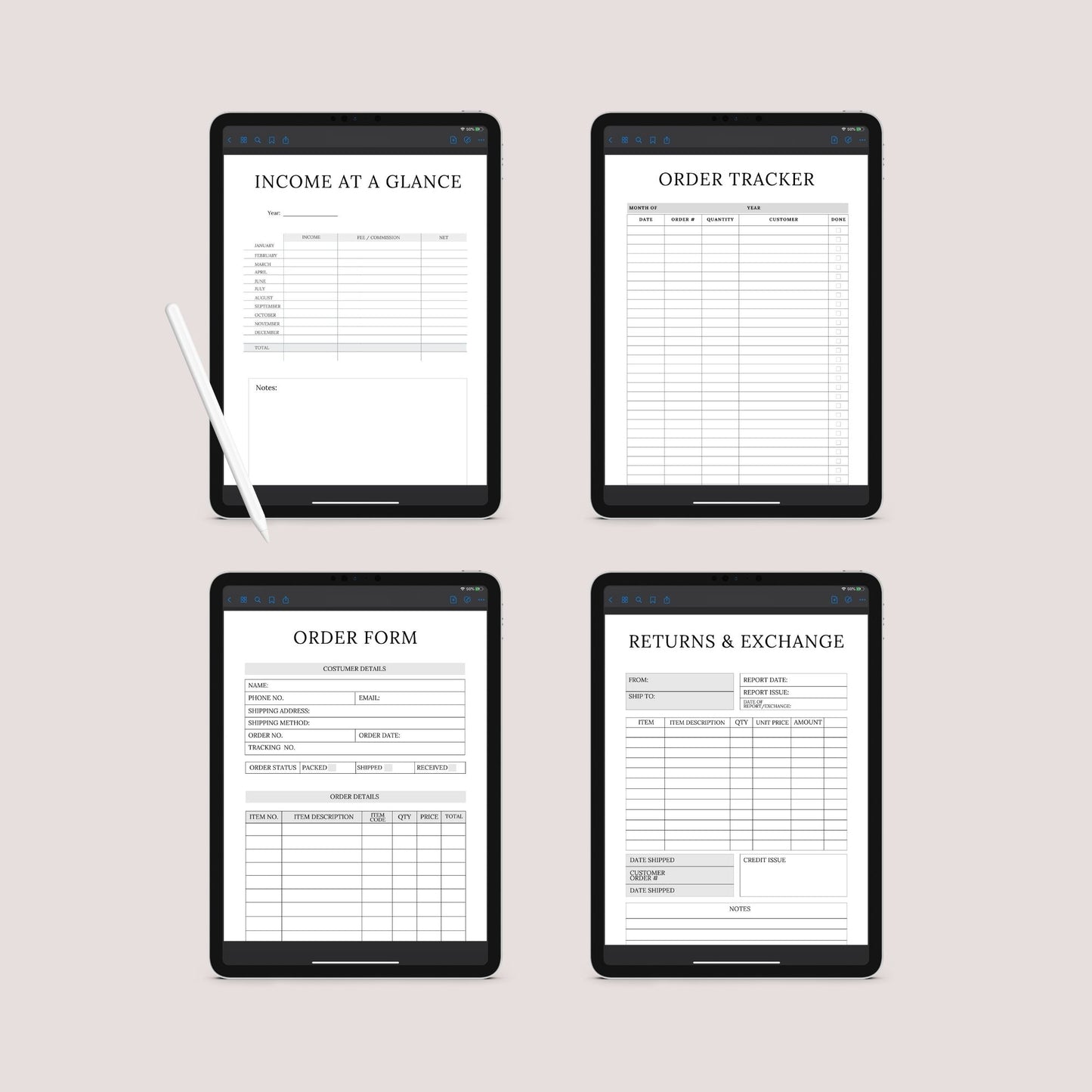 The Online Shop Planner – Business, Inventory & Marketing Tracker for E-Commerce Success | Printable PDF