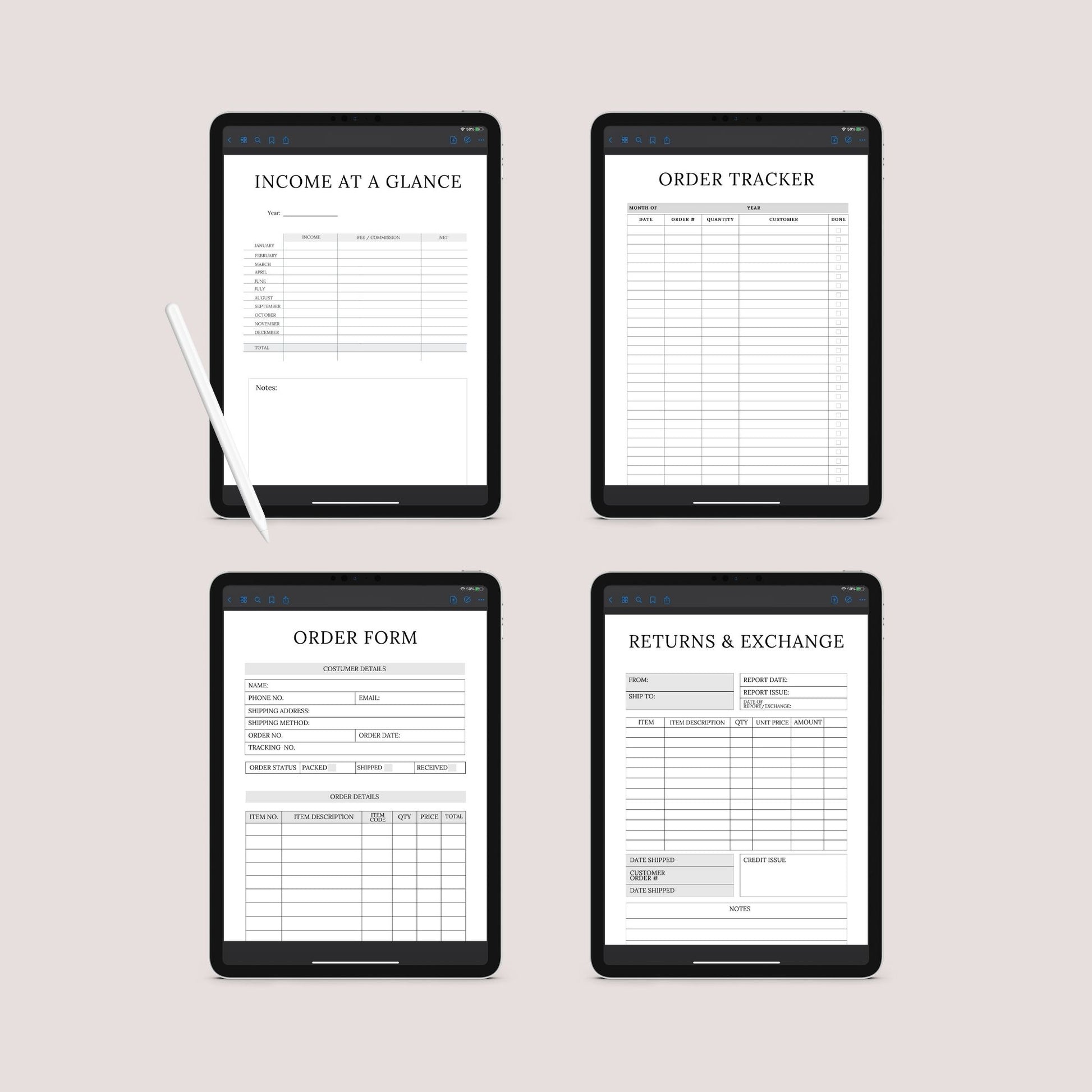 The Online Shop Planner – Business, Inventory & Marketing Tracker for E-Commerce Success | Printable PDF