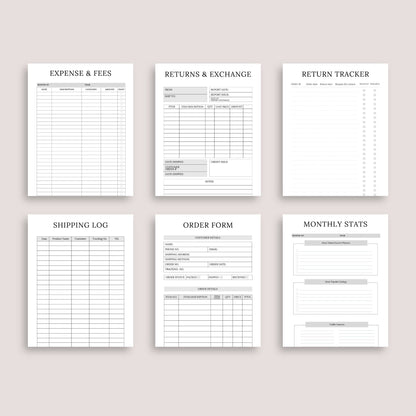 The Online Shop Planner – Business, Inventory & Marketing Tracker for E-Commerce Success | Printable PDF