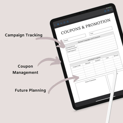 The Online Shop Planner – Business, Inventory & Marketing Tracker for E-Commerce Success | Printable PDF