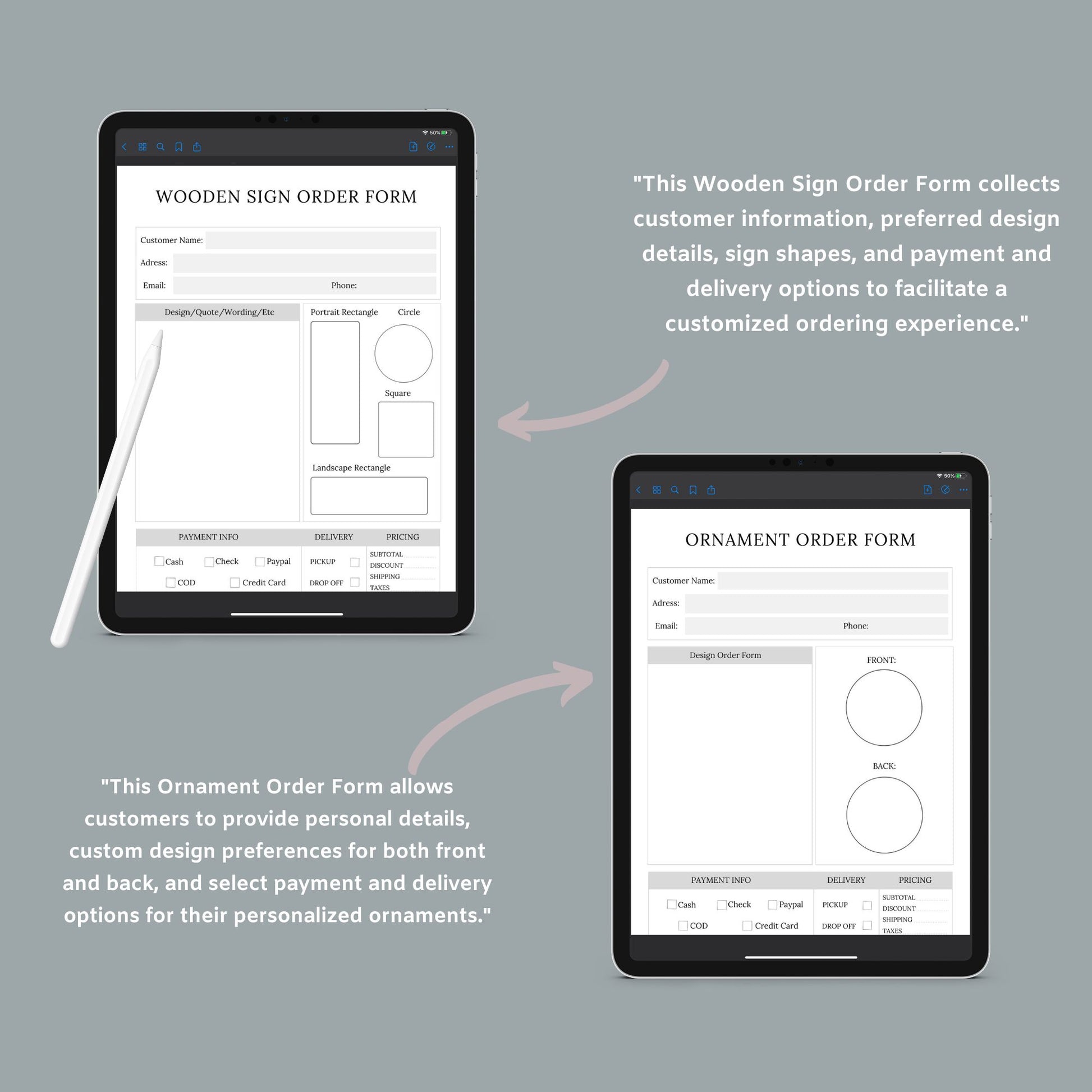 The Order Forms Bundle – Printable Custom Order Tracking Forms for Small Businesses & Handmade Shops | Digital Download