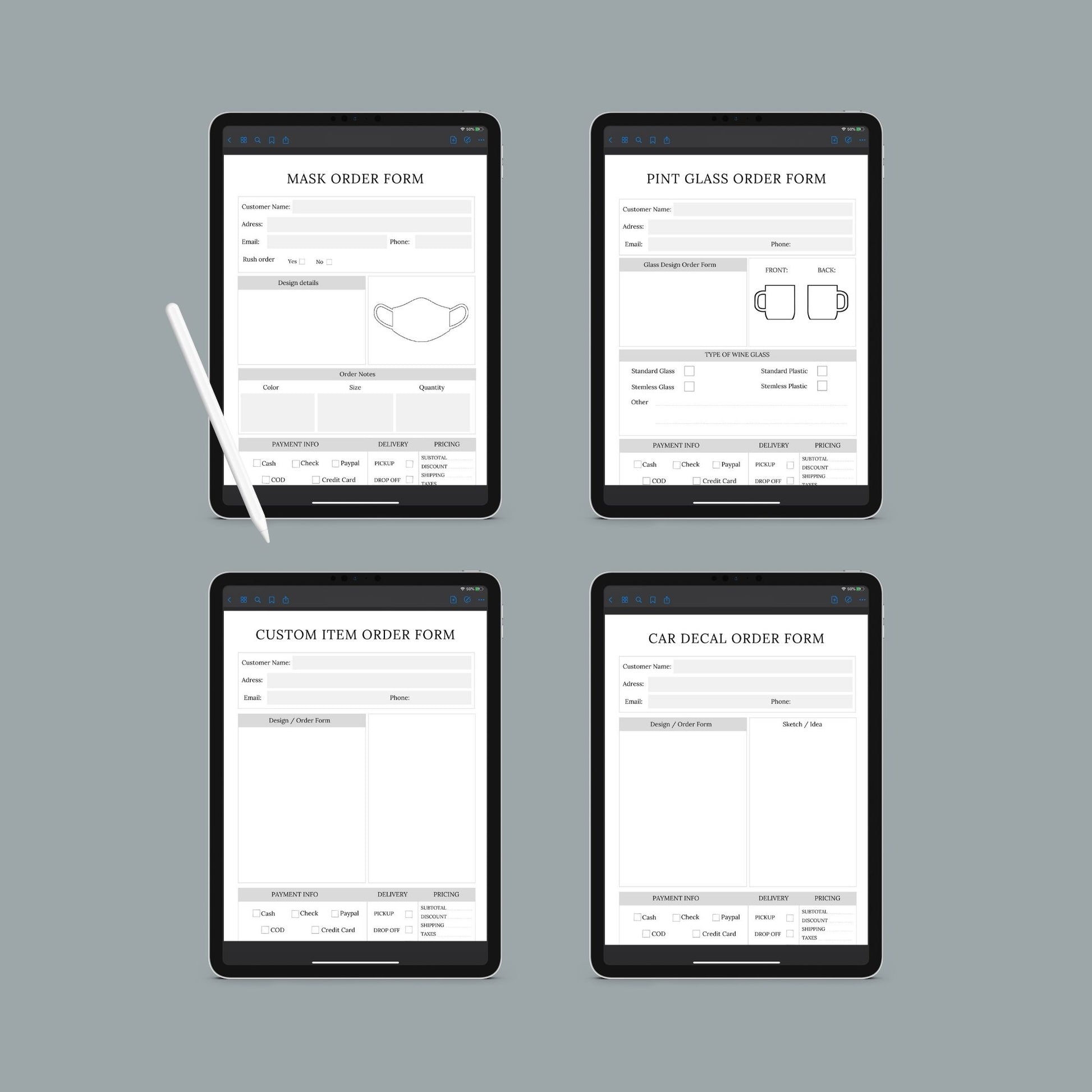 The Order Forms Bundle – Printable Custom Order Tracking Forms for Small Businesses & Handmade Shops | Digital Download