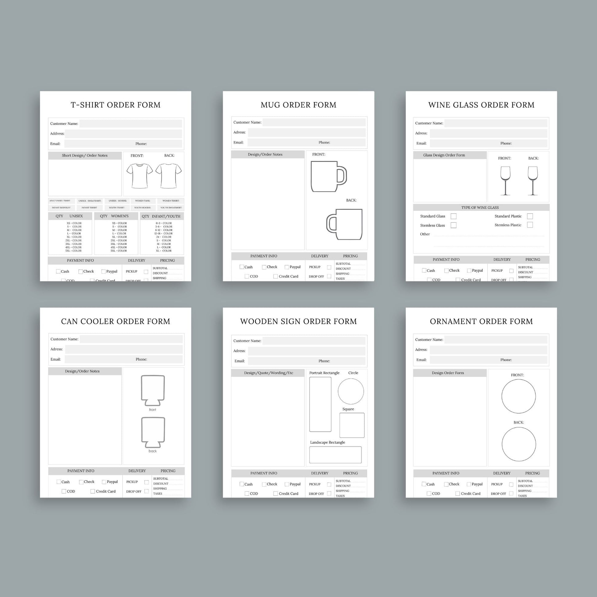 The Order Forms Bundle – Printable Custom Order Tracking Forms for Small Businesses & Handmade Shops | Digital Download
