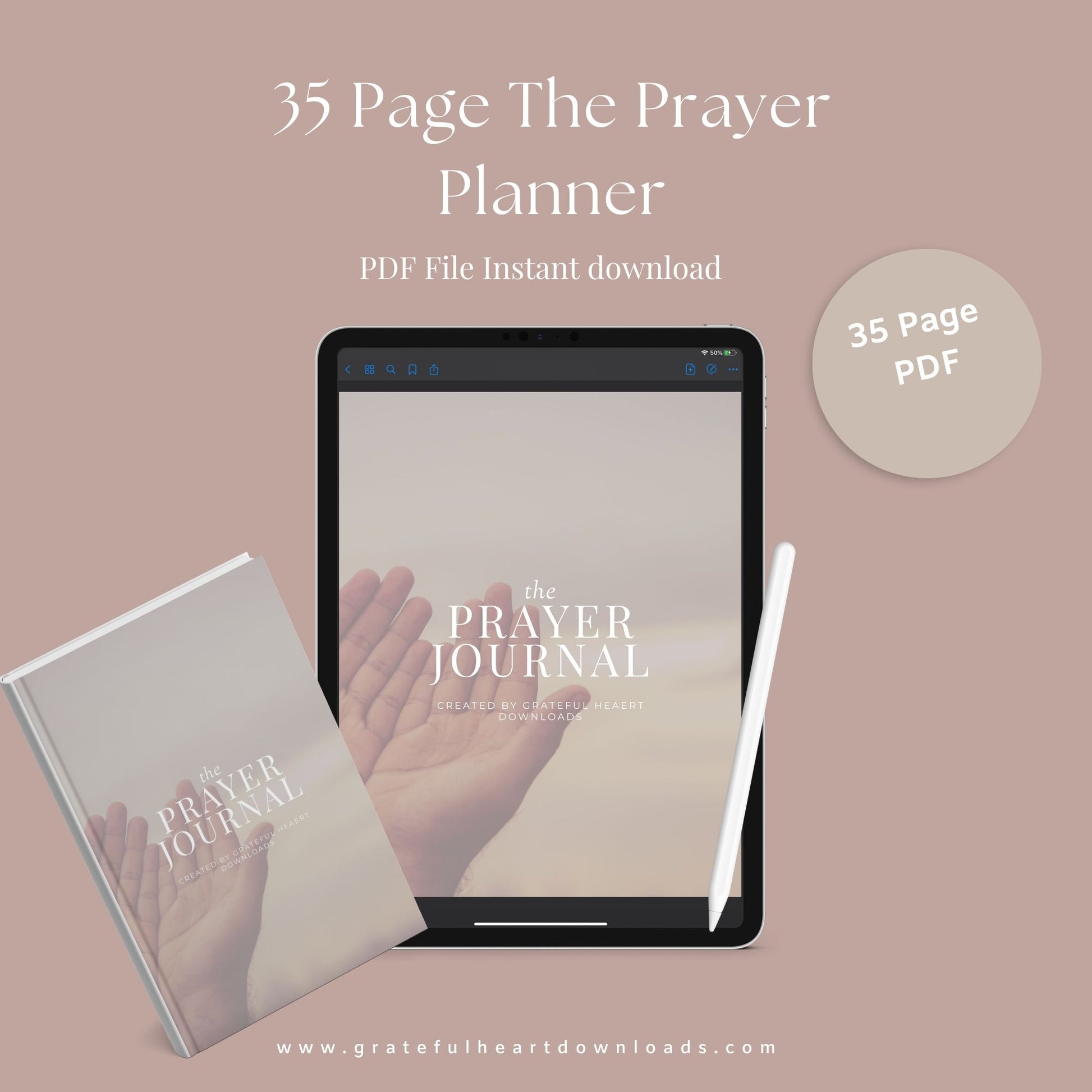 The Prayer Journal – Guided Faith-Based Reflection & Gratitude Planner | Printable PDF