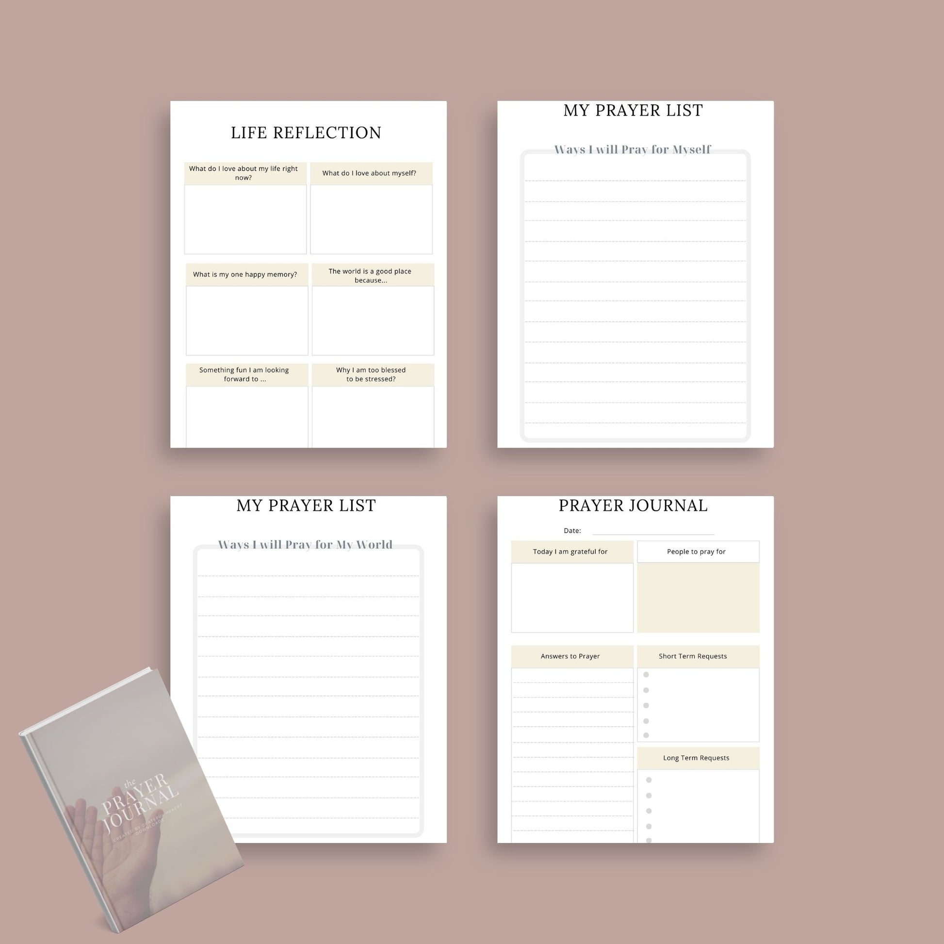 The Prayer Journal – Guided Faith-Based Reflection & Gratitude Planner | Printable PDF