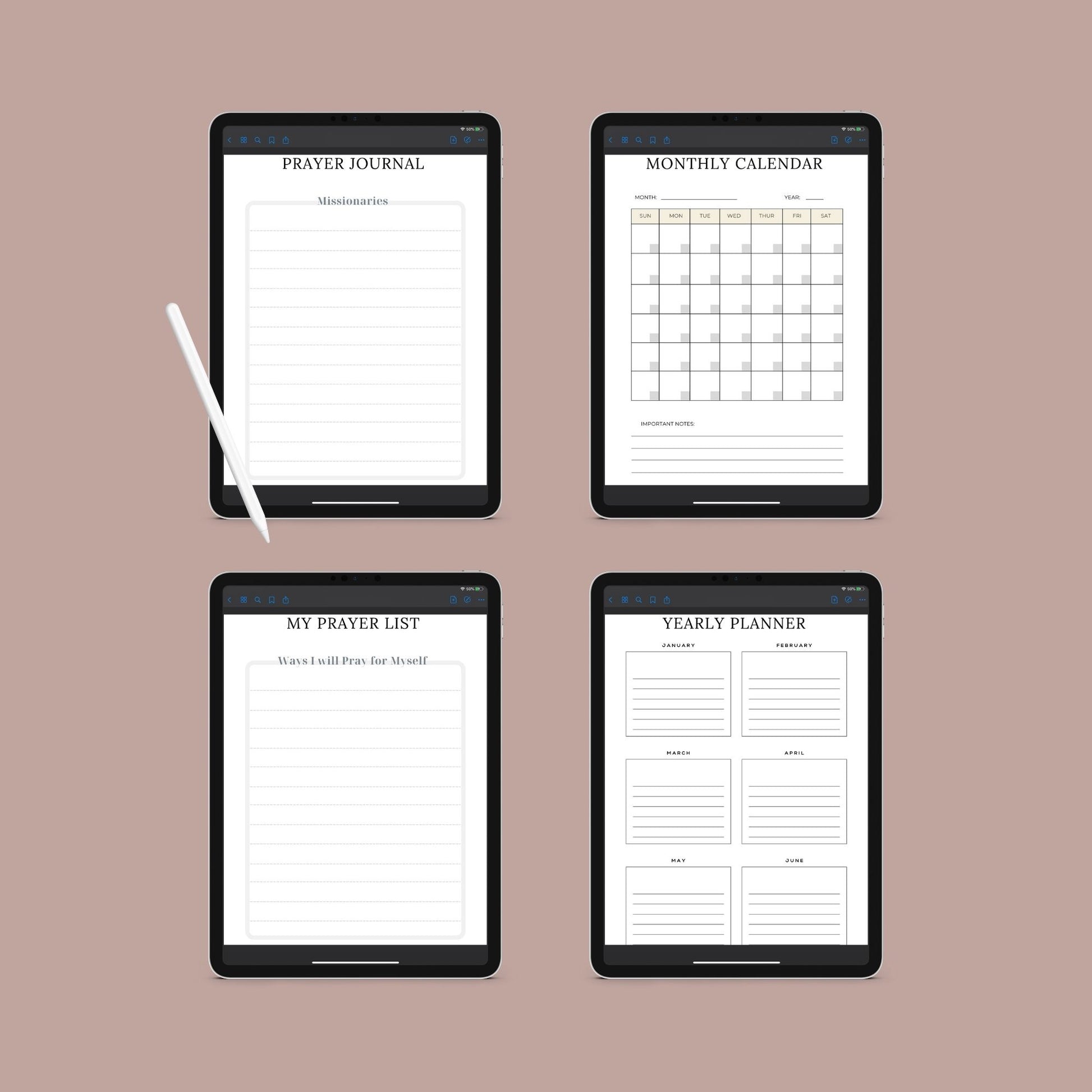 The Prayer Journal – Guided Faith-Based Reflection & Gratitude Planner | Printable PDF