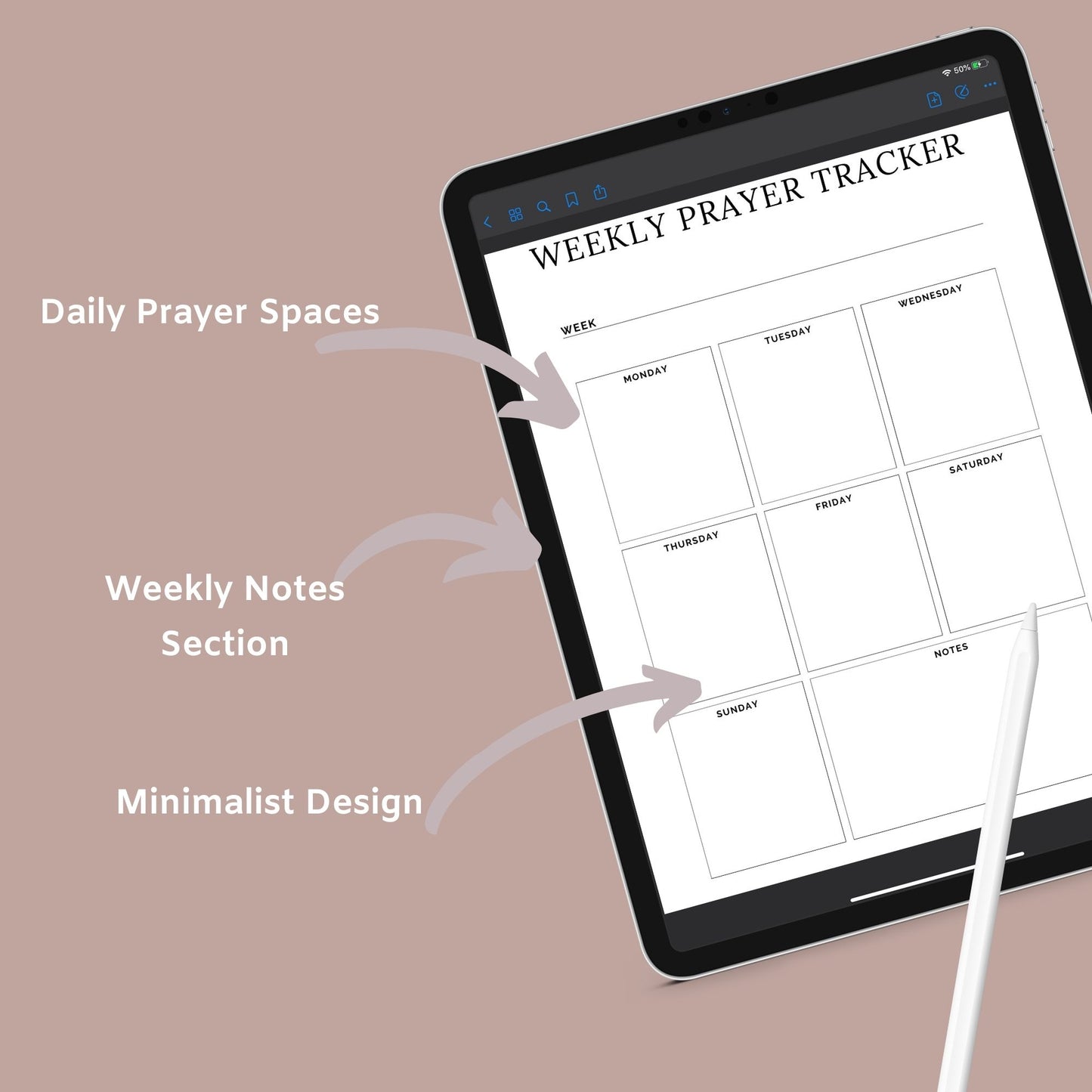 The Prayer Journal – Guided Faith-Based Reflection & Gratitude Planner | Printable PDF