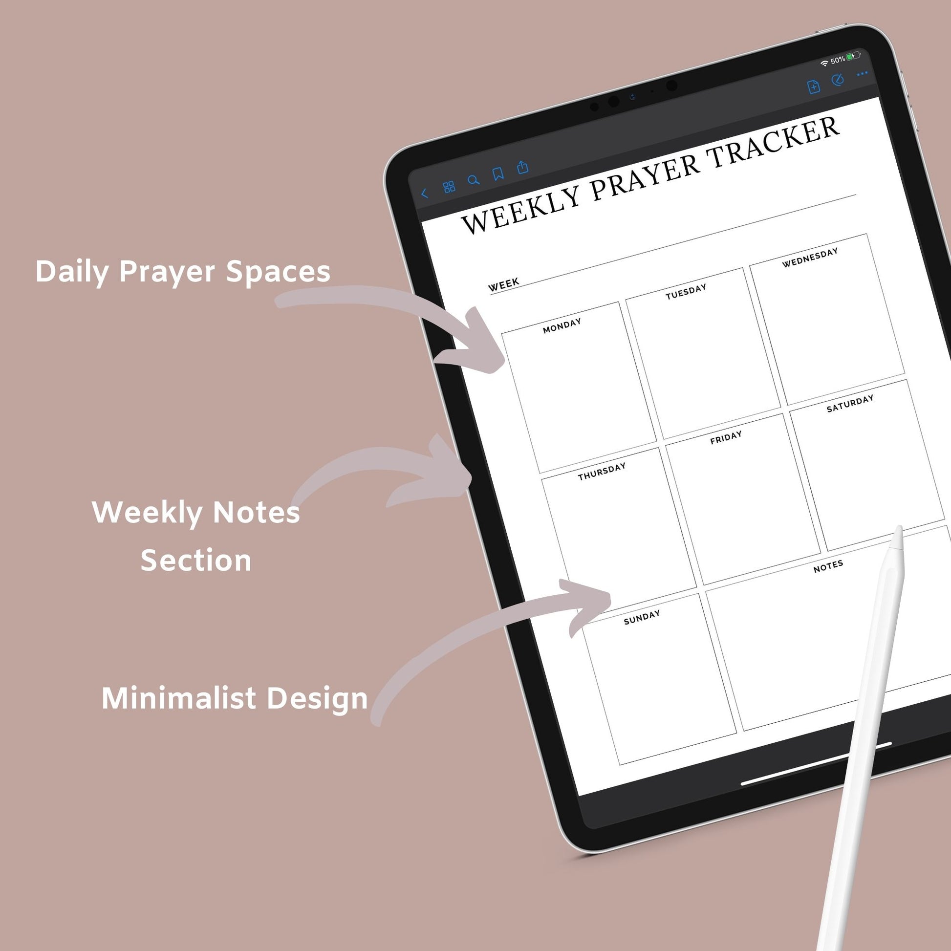 The Prayer Journal – Guided Faith-Based Reflection & Gratitude Planner | Printable PDF