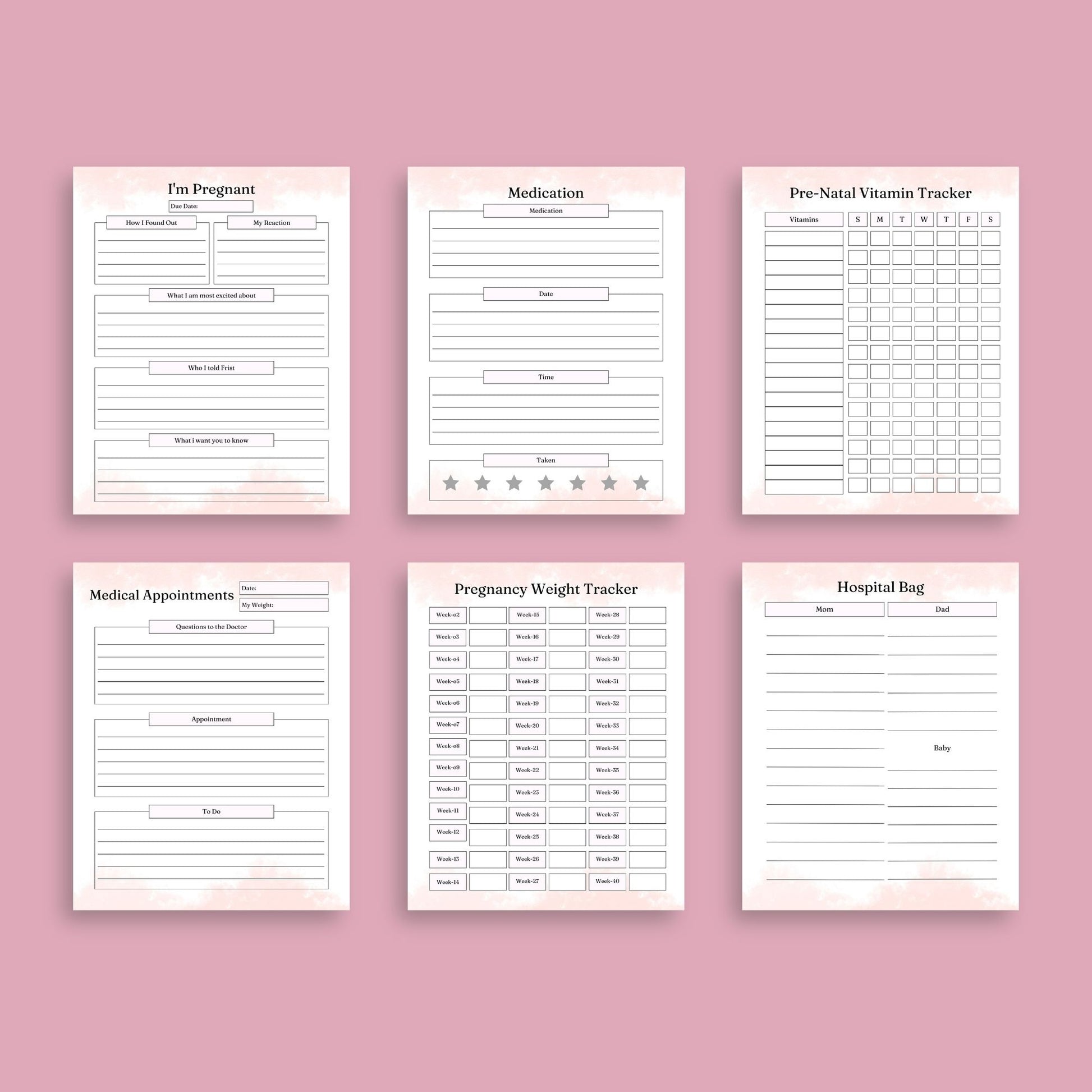 The Pregnancy Journal – Track Your Journey, Baby’s Growth & Special Moments | Printable PDF