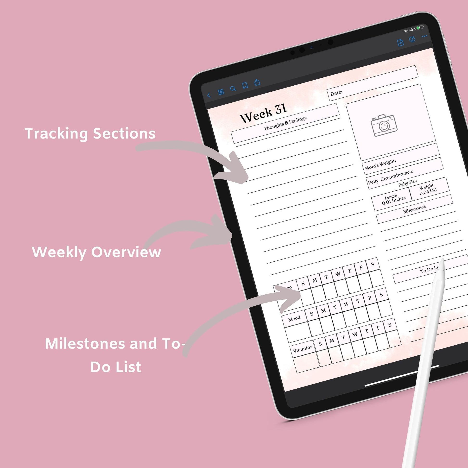 The Pregnancy Journal – Track Your Journey, Baby’s Growth & Special Moments | Printable PDF