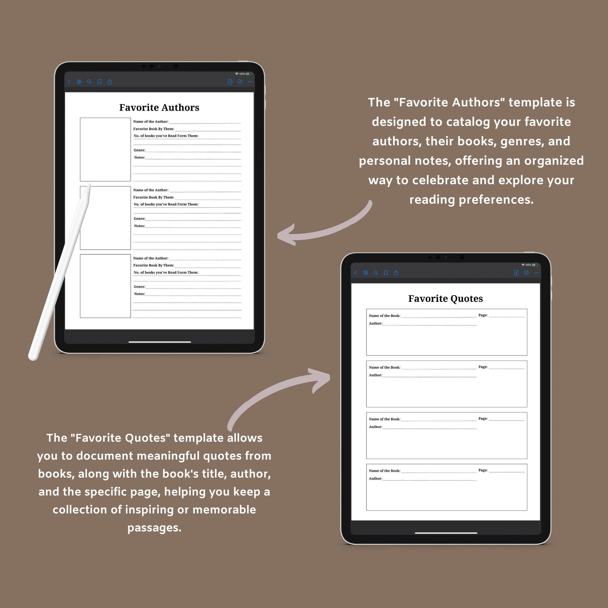 The Reading Journal – Track Books, Reviews & Reading Challenges | Printable PDF