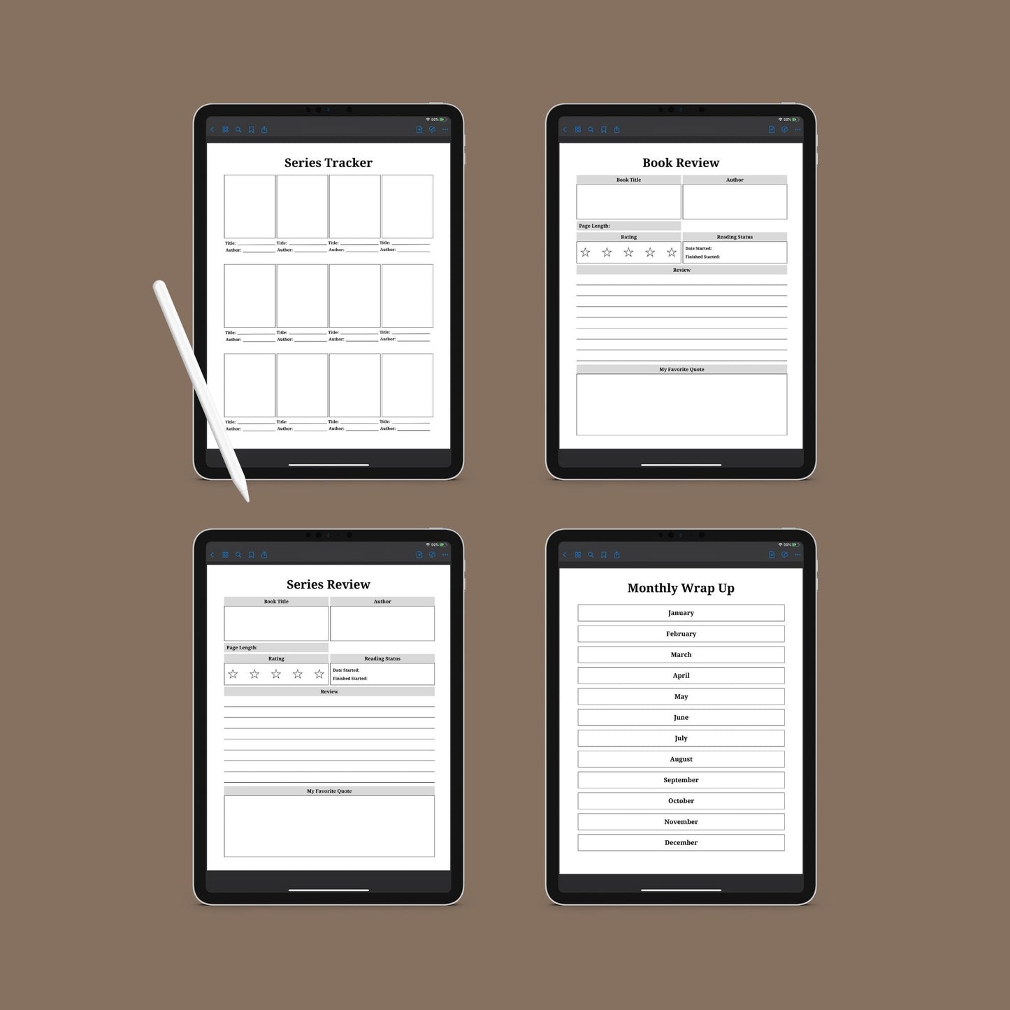 The Reading Journal – Track Books, Reviews & Reading Challenges | Printable PDF