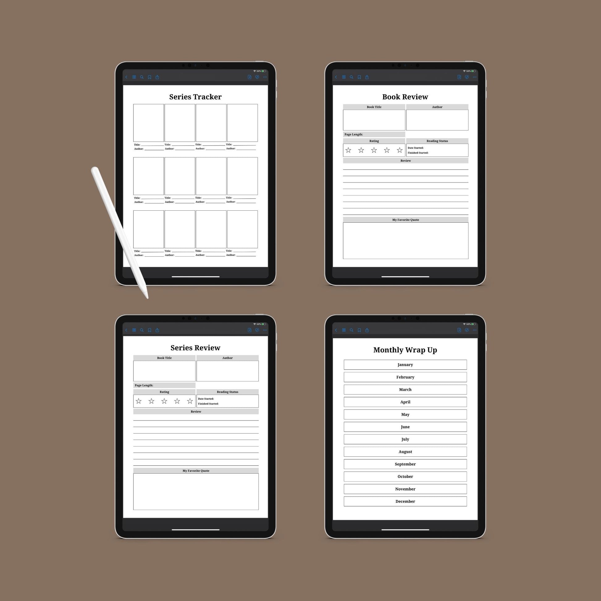 The Reading Journal – Track Books, Reviews & Reading Challenges | Printable PDF