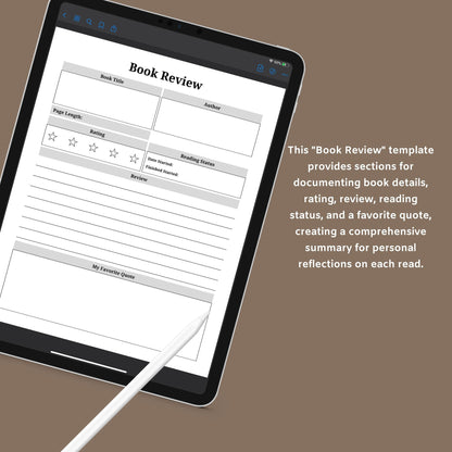 The Reading Journal – Track Books, Reviews & Reading Challenges | Printable PDF