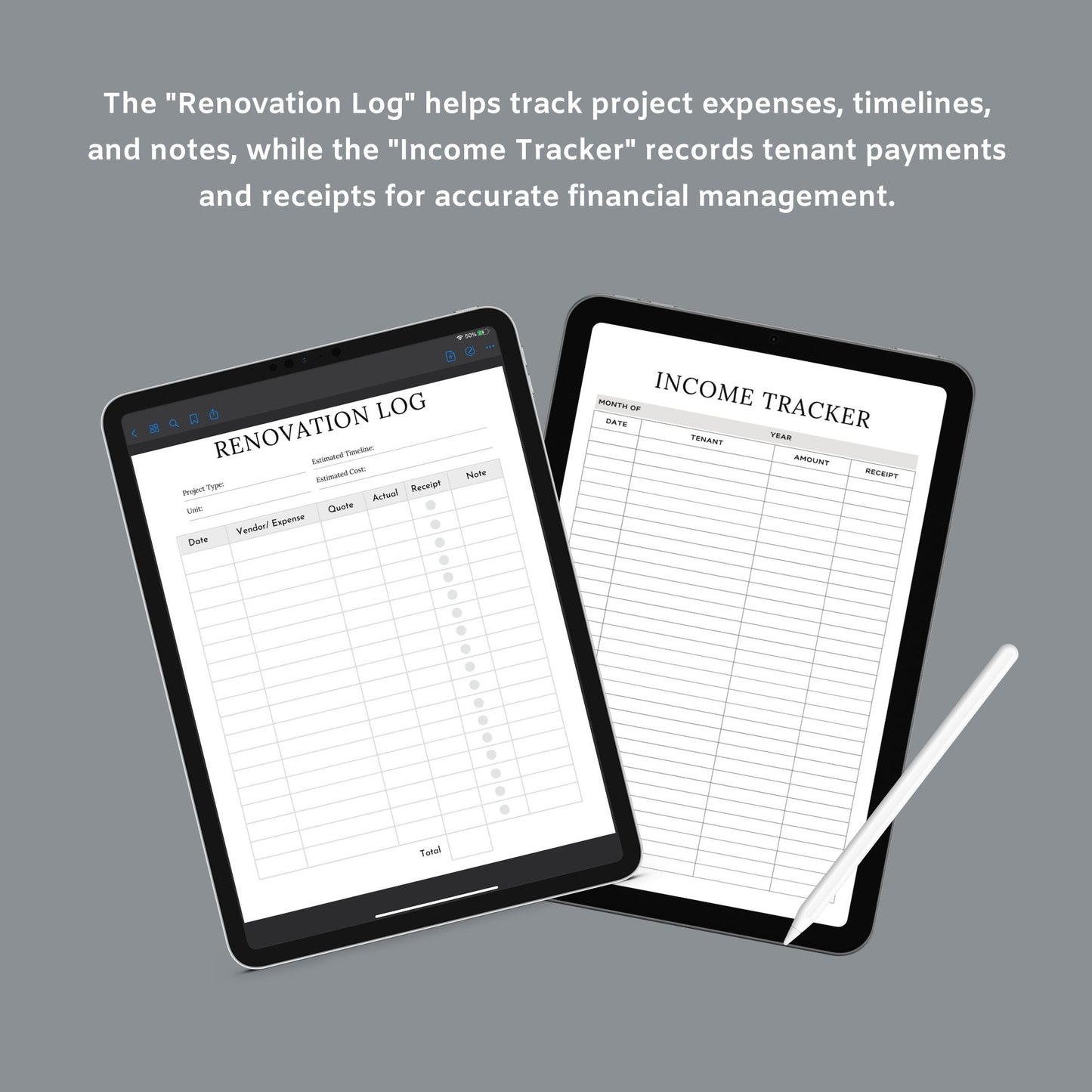 The Rental Property Planner – Track Income, Expenses & Tenants for Landlords & Property Managers | Printable PDF