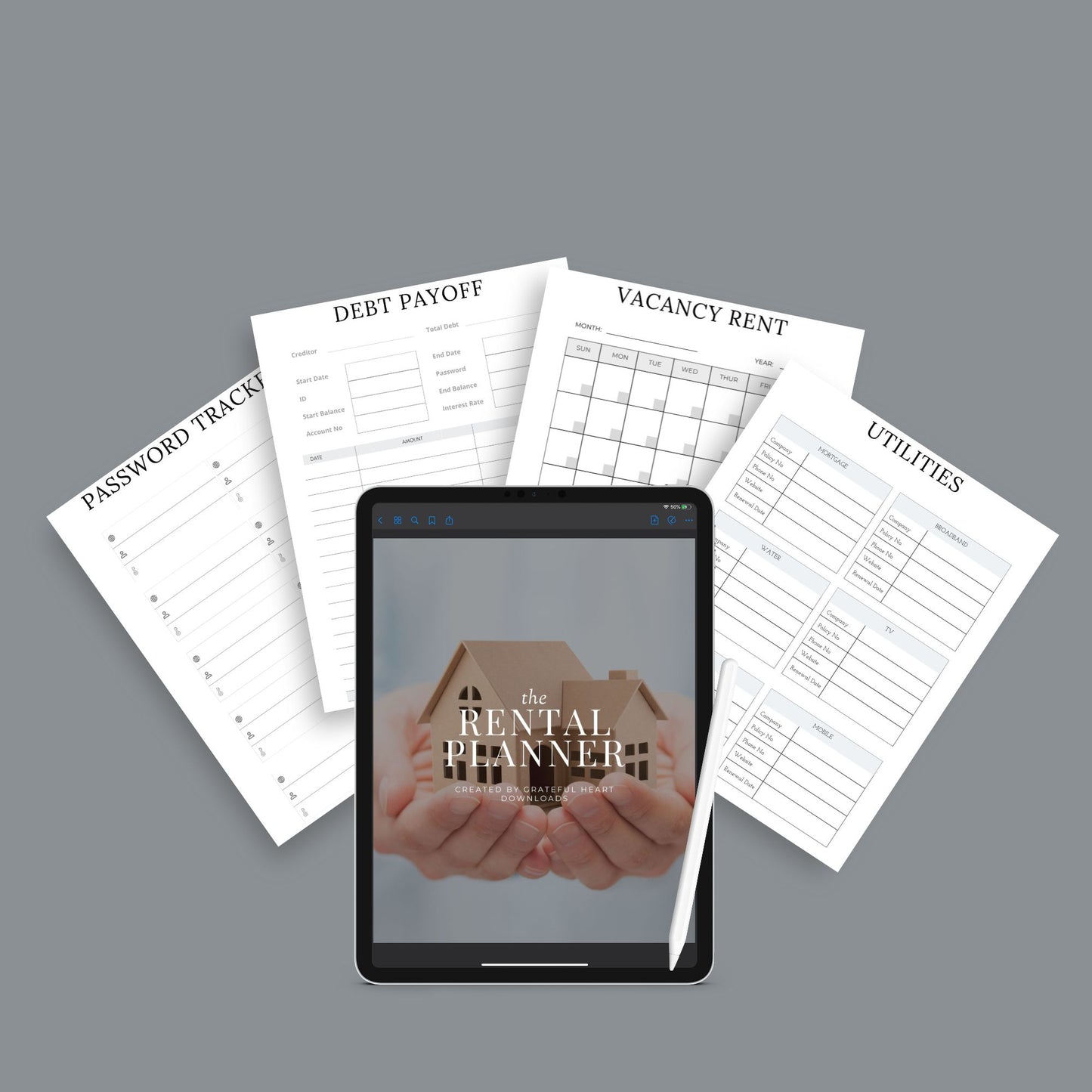 The Rental Property Planner – Track Income, Expenses & Tenants for Landlords & Property Managers | Printable PDF