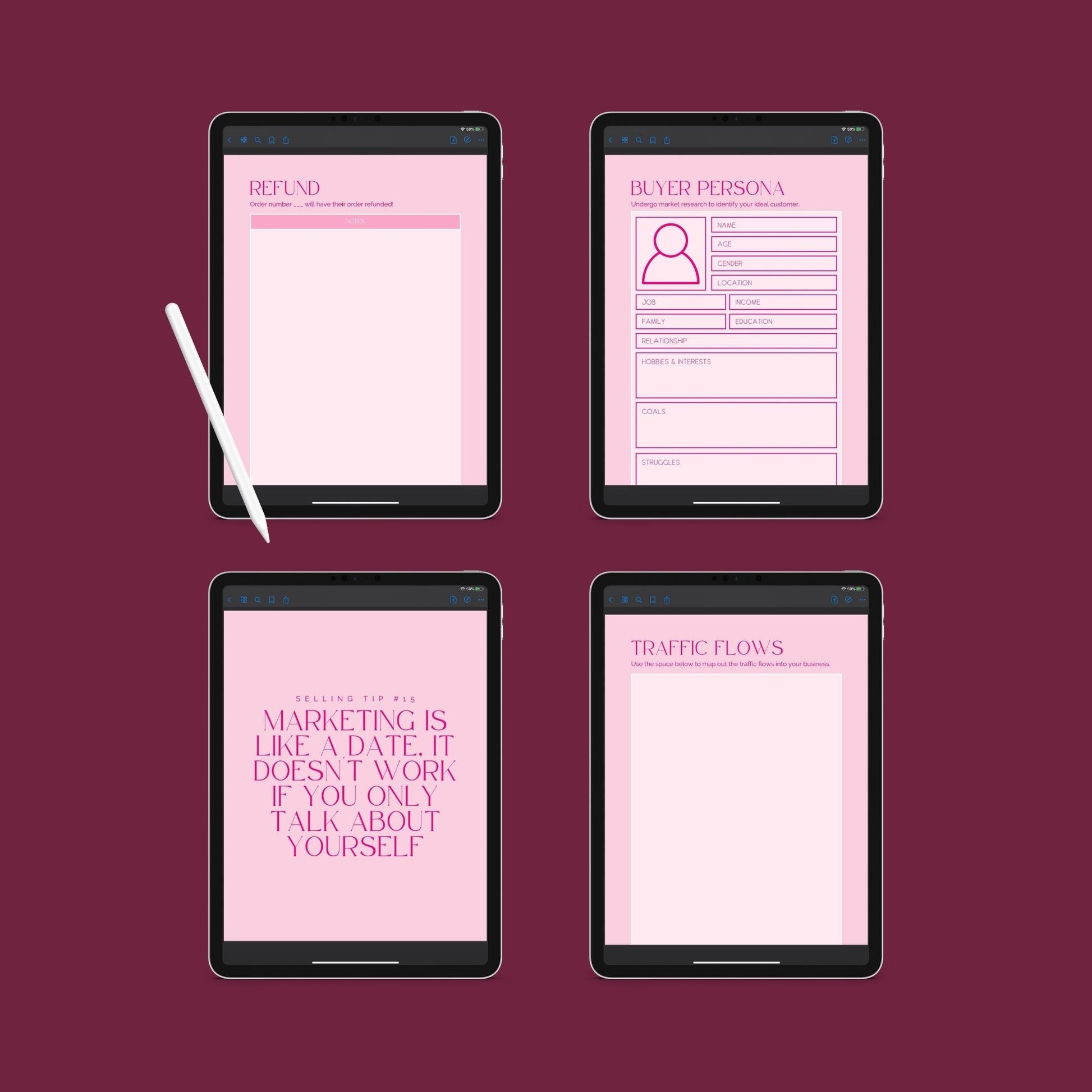 The Sales Success Planner – Track Goals, Revenue & Strategies for Business Growth | Printable PDF
