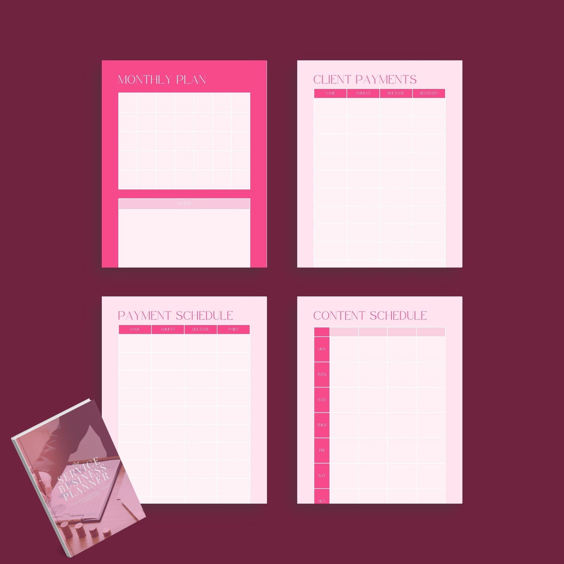 The Service Business Planner – Track Clients, Payments & Scheduling for Service-Based Businesses | Printable PDF