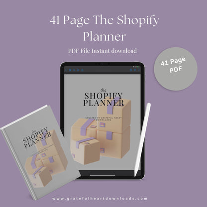 The Shopify Planner – Step-by-Step Guide to Building, Launching & Scaling Your Online Store | Printable PDF