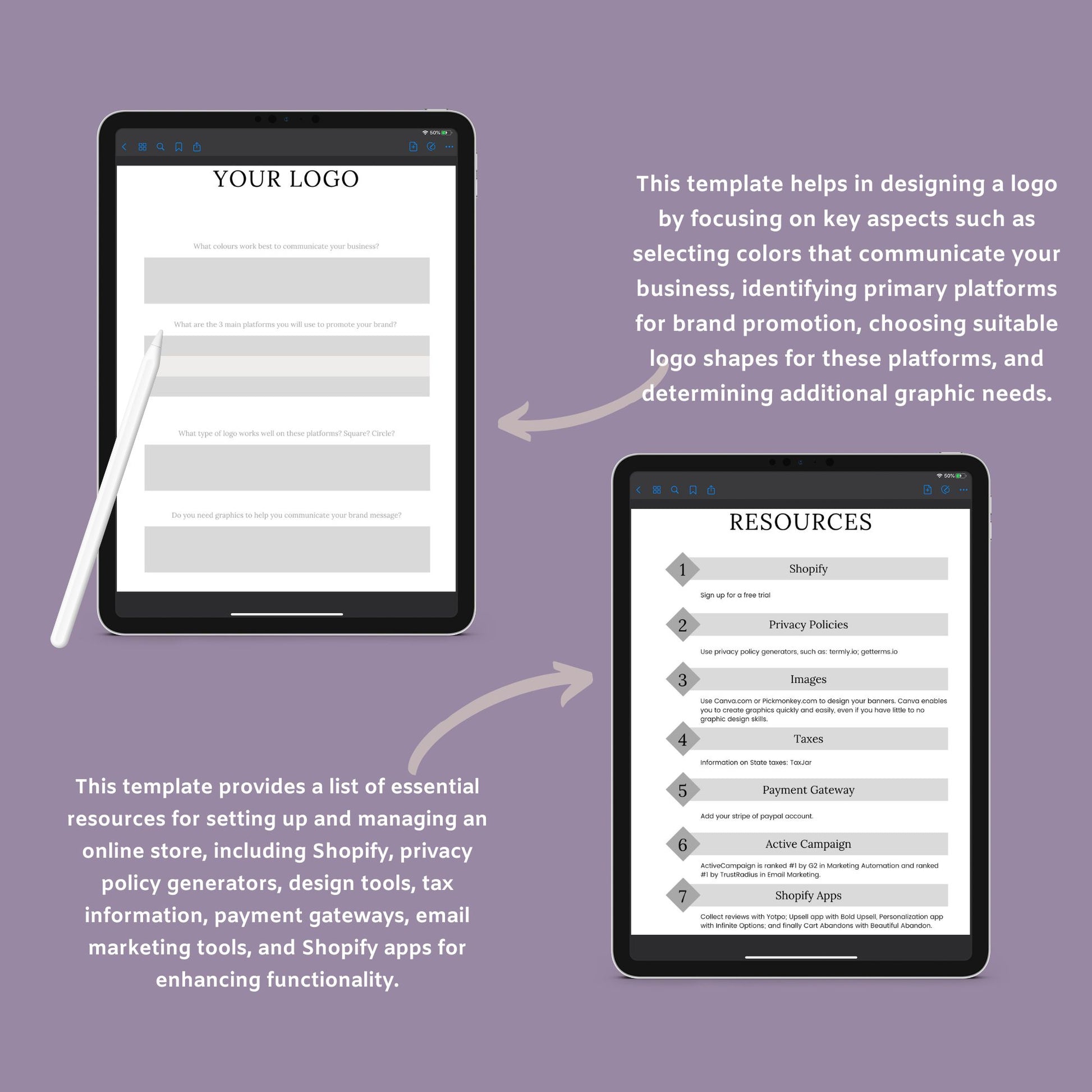 The Shopify Planner – Step-by-Step Guide to Building, Launching & Scaling Your Online Store | Printable PDF