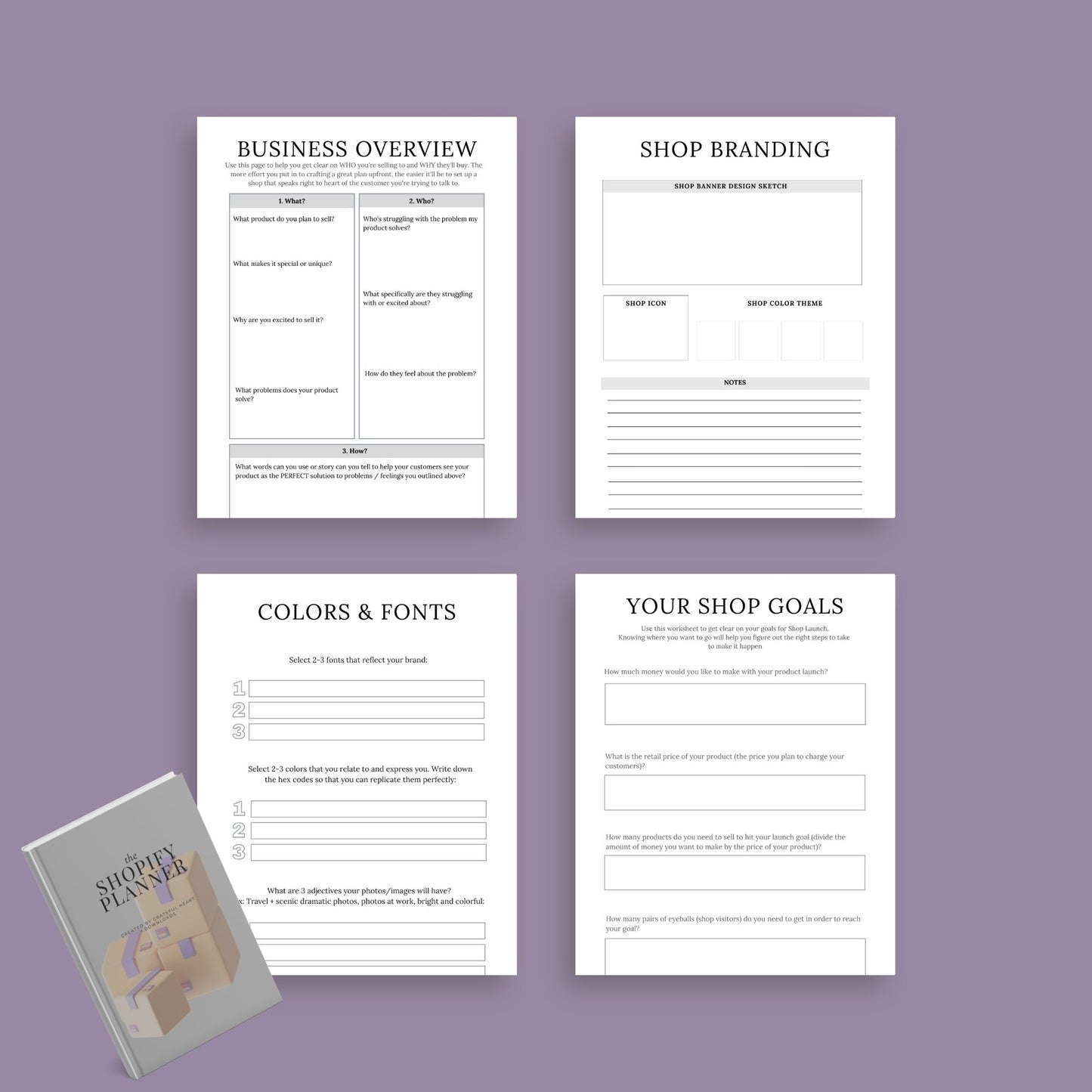 The Shopify Planner – Step-by-Step Guide to Building, Launching & Scaling Your Online Store | Printable PDF
