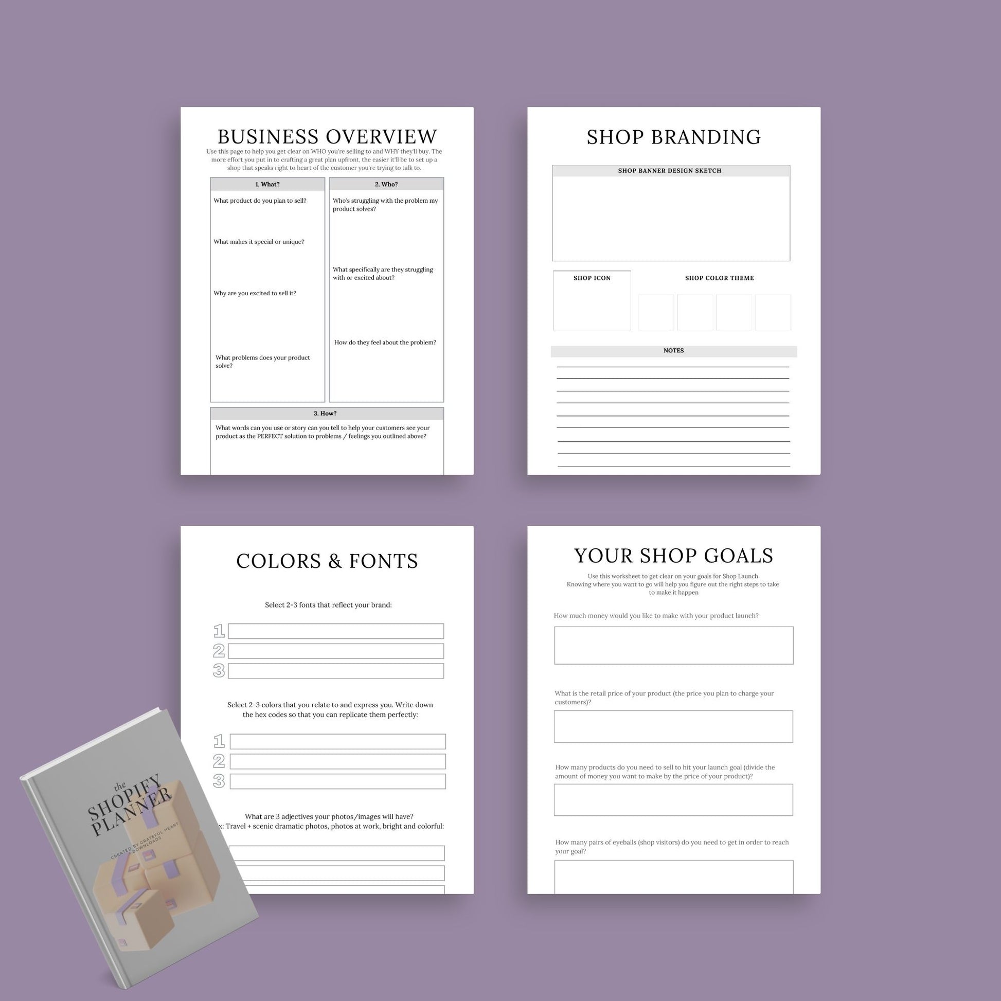 The Shopify Planner – Step-by-Step Guide to Building, Launching & Scaling Your Online Store | Printable PDF