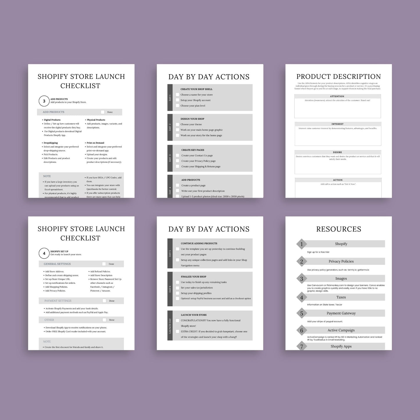 The Shopify Planner – Step-by-Step Guide to Building, Launching & Scaling Your Online Store | Printable PDF