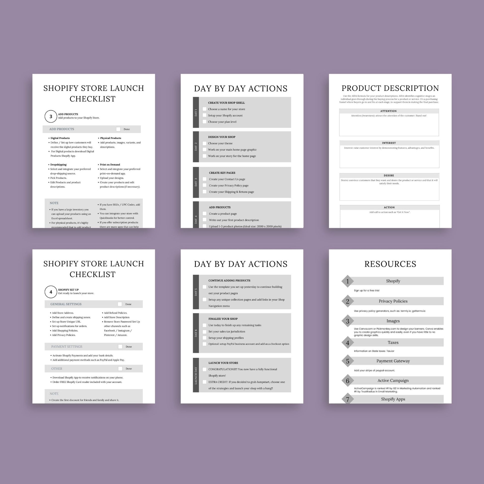 The Shopify Planner – Step-by-Step Guide to Building, Launching & Scaling Your Online Store | Printable PDF