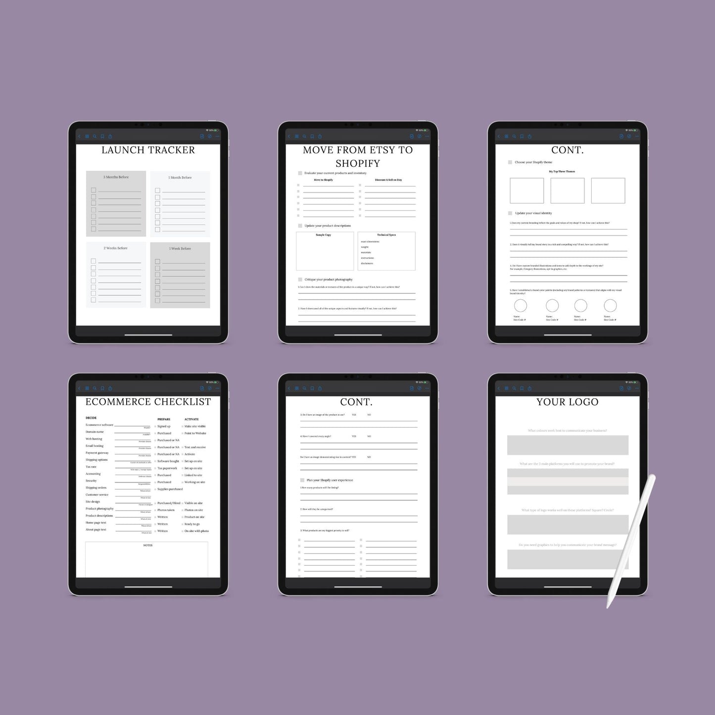 The Shopify Planner – Step-by-Step Guide to Building, Launching & Scaling Your Online Store | Printable PDF