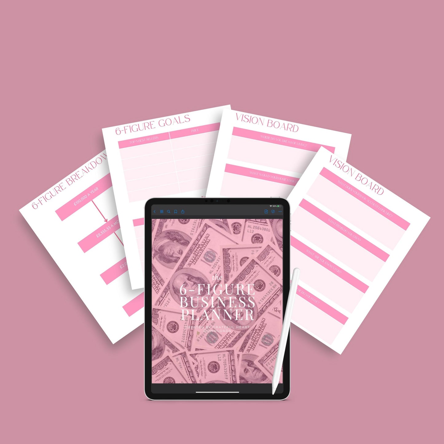 The Six-Figure Business Planner – Track Sales, Goals & Strategy to Scale Your Business | Printable PDF