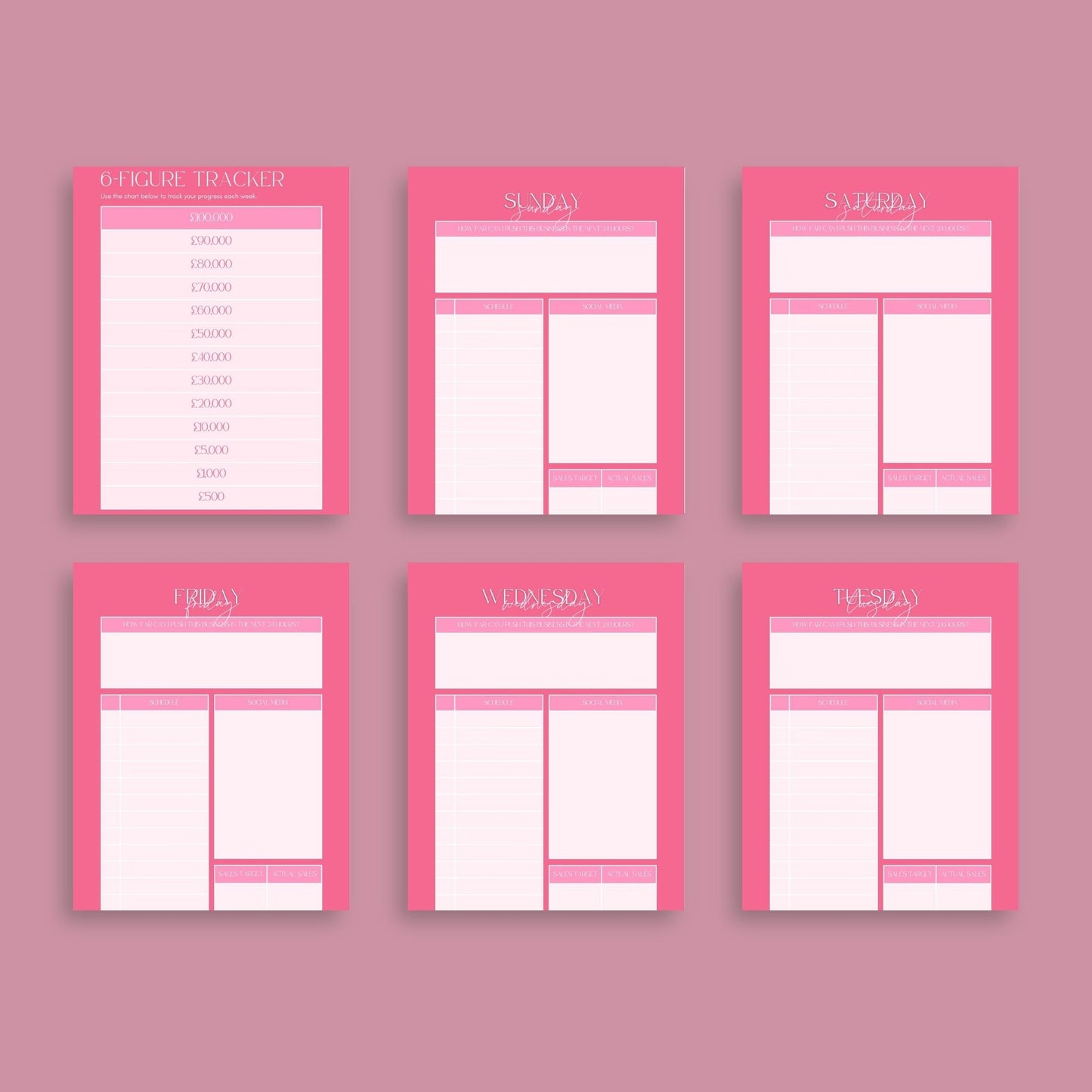 The Six-Figure Business Planner – Track Sales, Goals & Strategy to Scale Your Business | Printable PDF