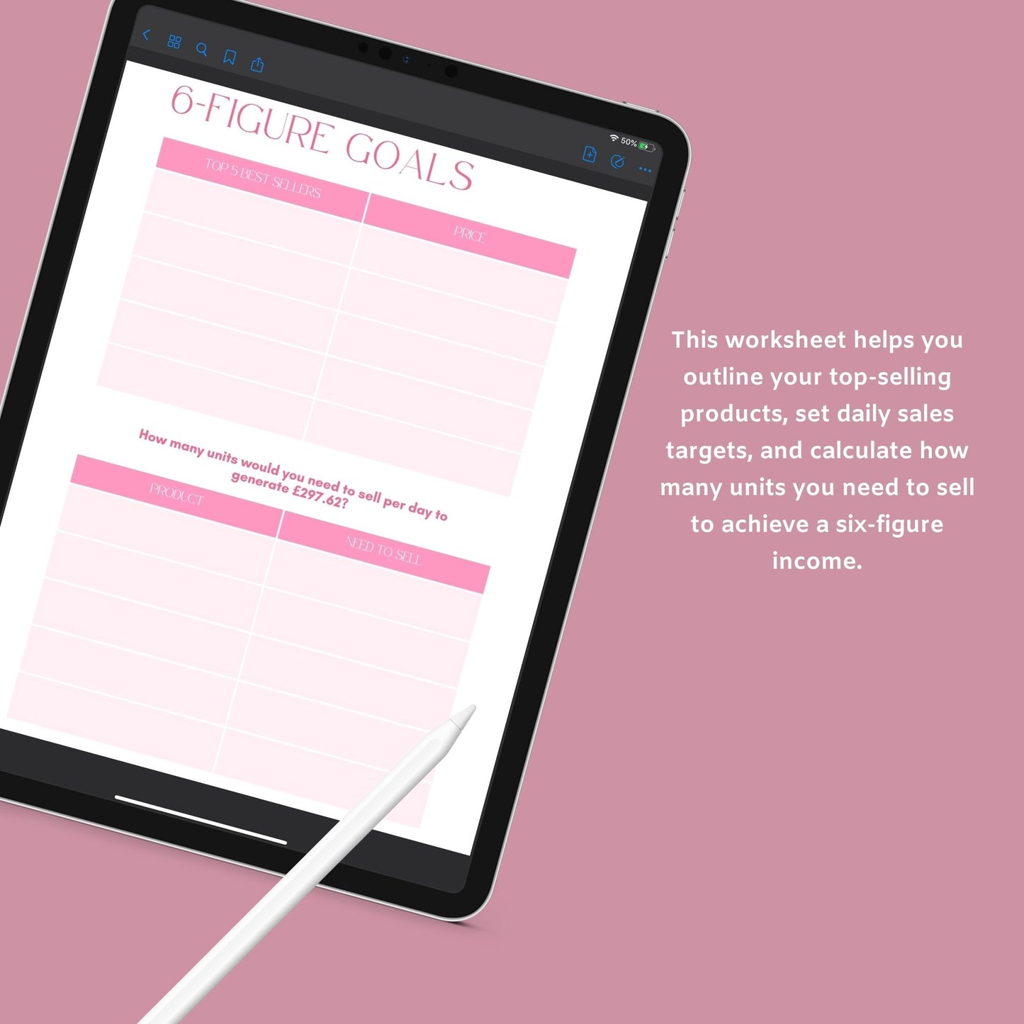 The Six-Figure Business Planner – Track Sales, Goals & Strategy to Scale Your Business | Printable PDF