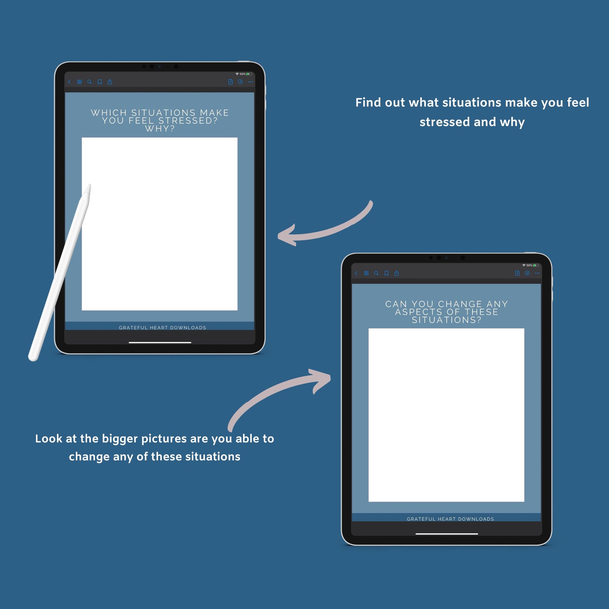 The Stress Relief Journal – Guided Prompts to Reduce Anxiety & Find Calm | Printable PDF