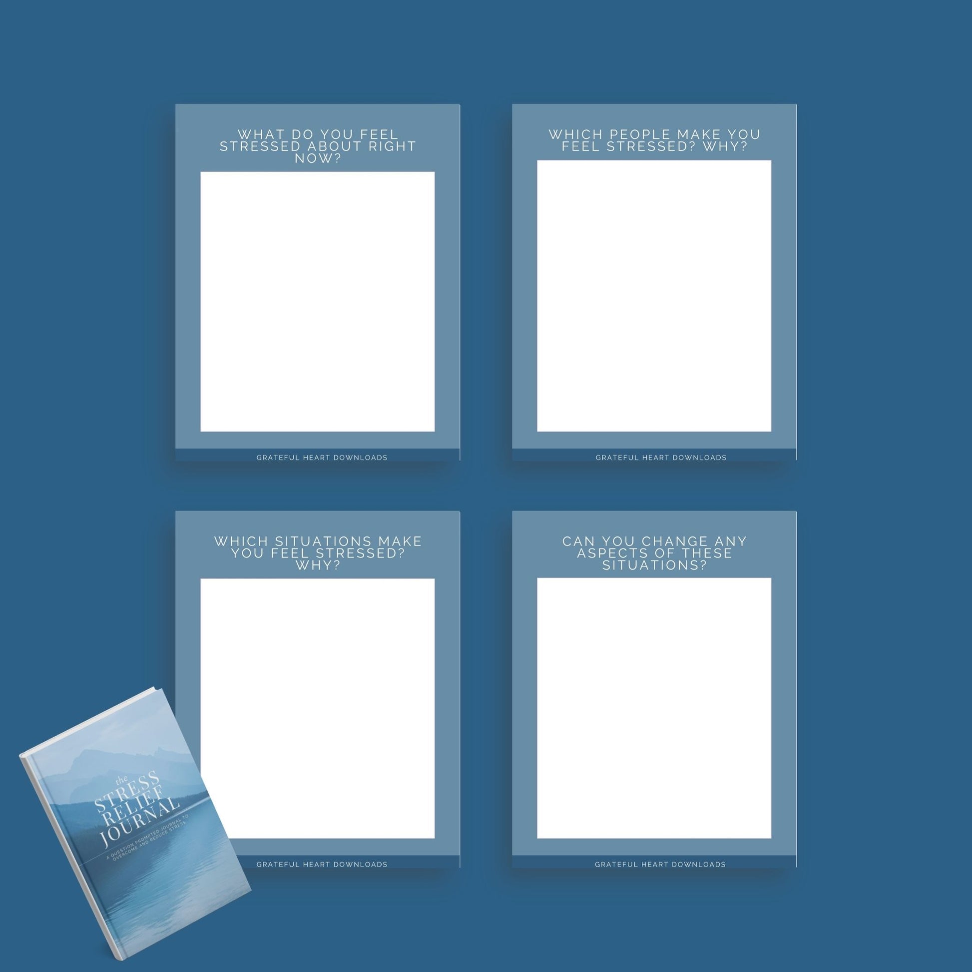 The Stress Relief Journal – Guided Prompts to Reduce Anxiety & Find Calm | Printable PDF