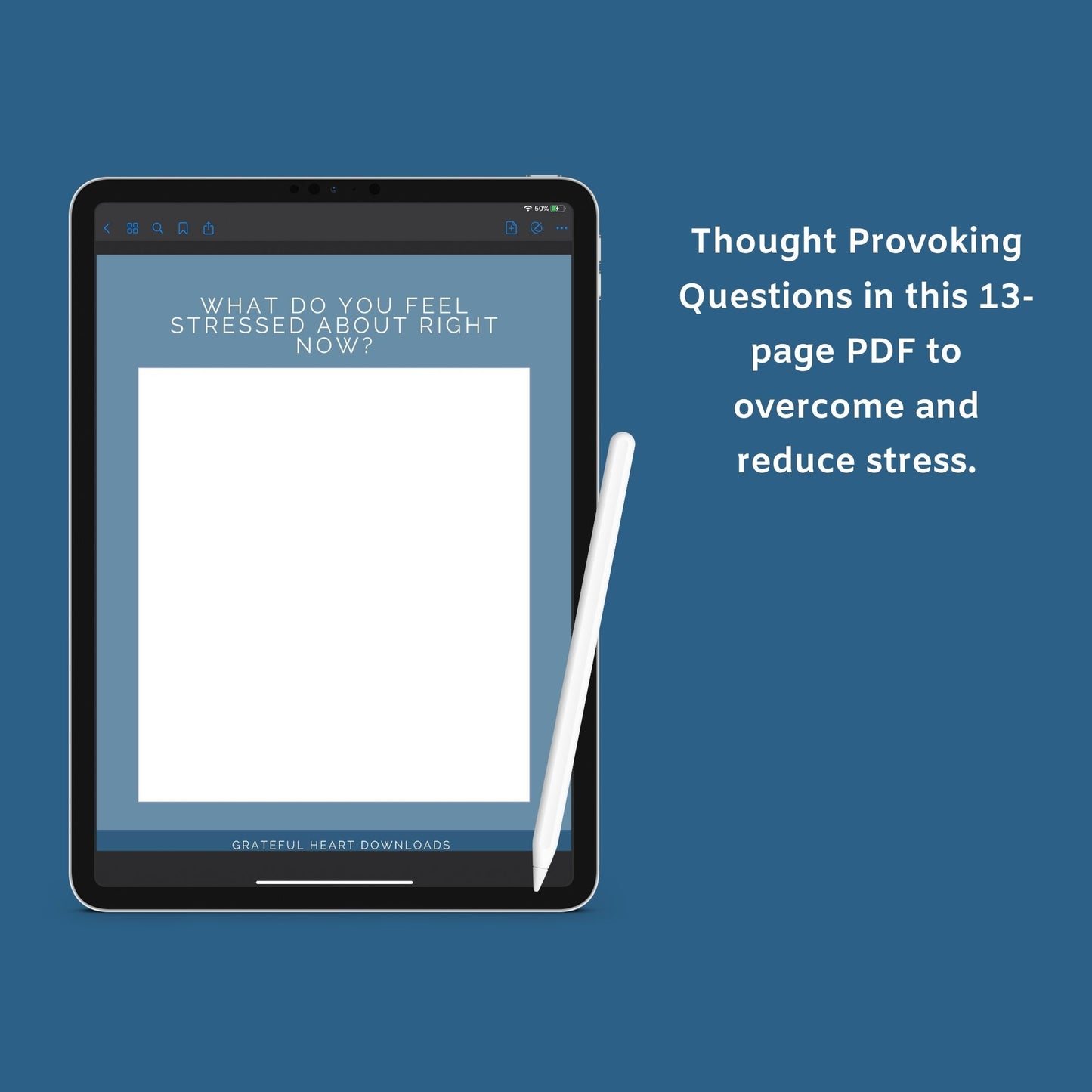 The Stress Relief Journal – Guided Prompts to Reduce Anxiety & Find Calm | Printable PDF