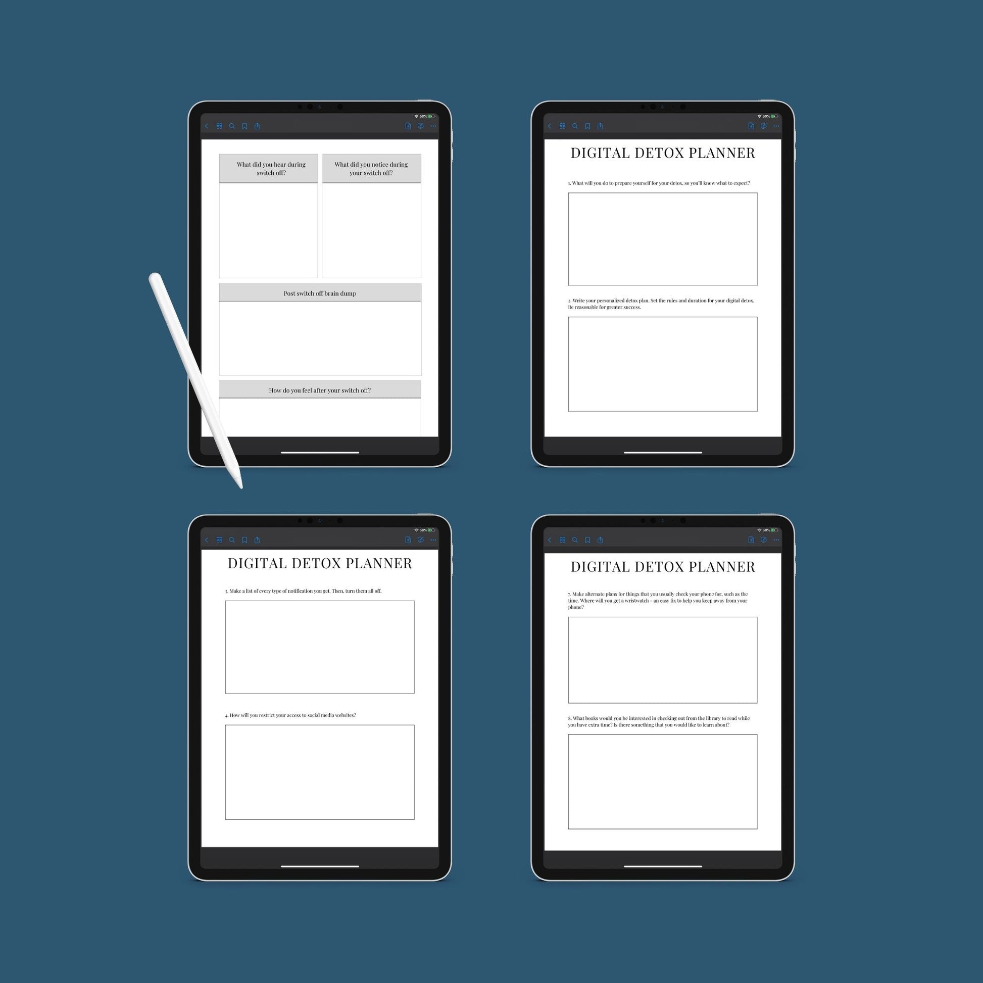 The Switch Off Planner – Digital Detox & Mindfulness Tracker for a Balanced Life | Printable PDF