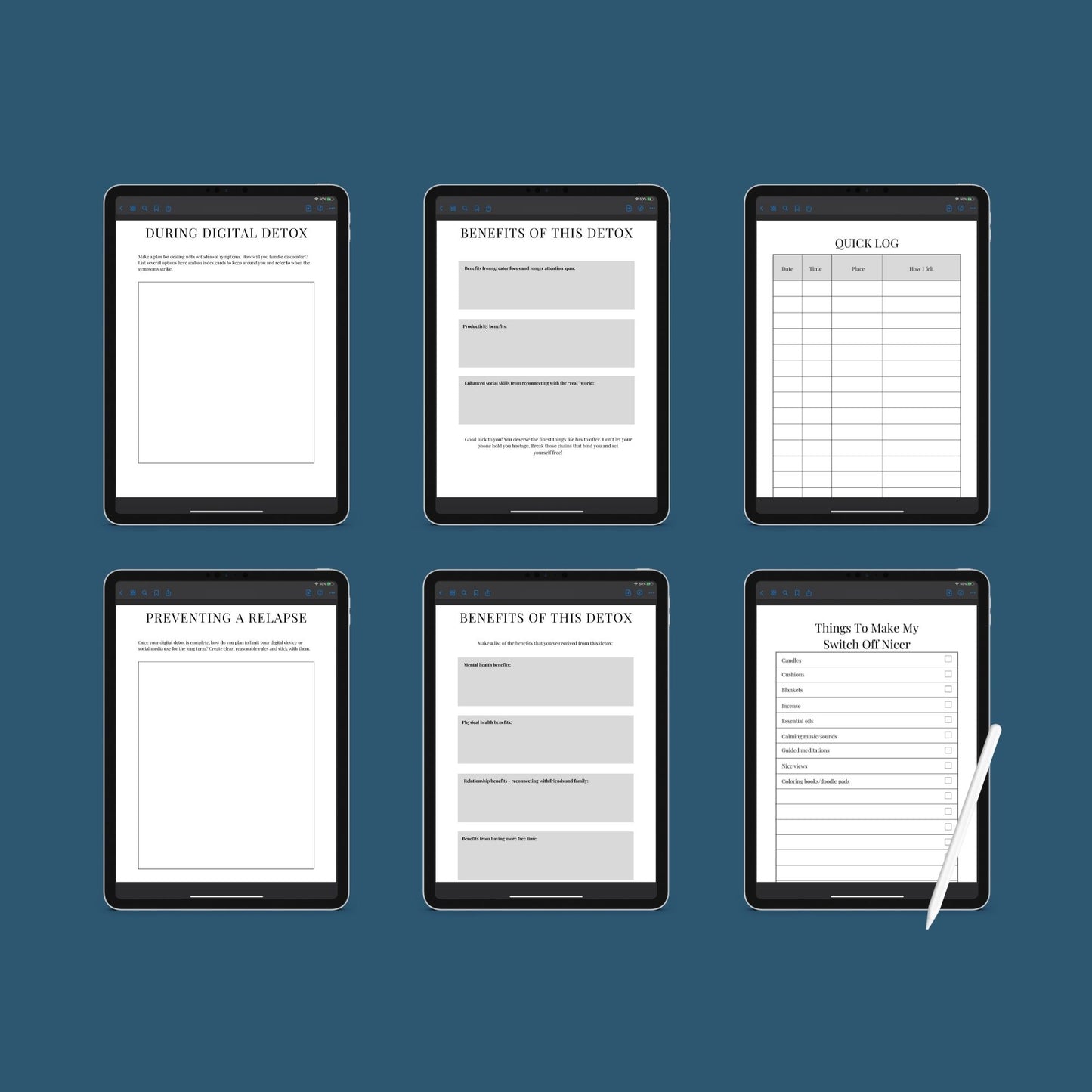 The Switch Off Planner – Digital Detox & Mindfulness Tracker for a Balanced Life | Printable PDF
