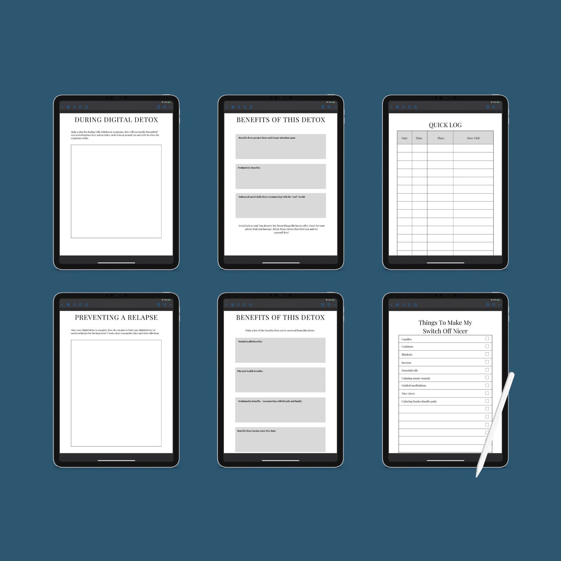 The Switch Off Planner – Digital Detox & Mindfulness Tracker for a Balanced Life | Printable PDF