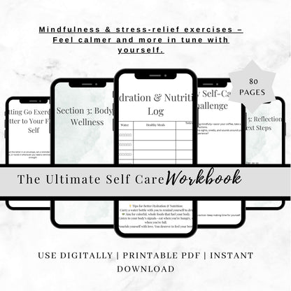 Ultimate Self-Care Workbook | Digital & Printable PDF | Self-Care Planner, Mindfulness Journal, Wellness Tracker (A4 & 8.5x11”)