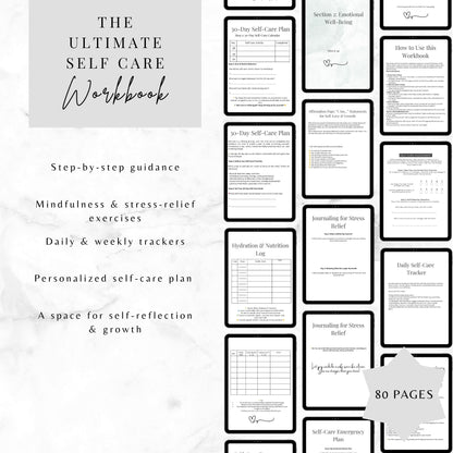 Ultimate Self-Care Workbook | Digital & Printable PDF | Self-Care Planner, Mindfulness Journal, Wellness Tracker (A4 & 8.5x11”)