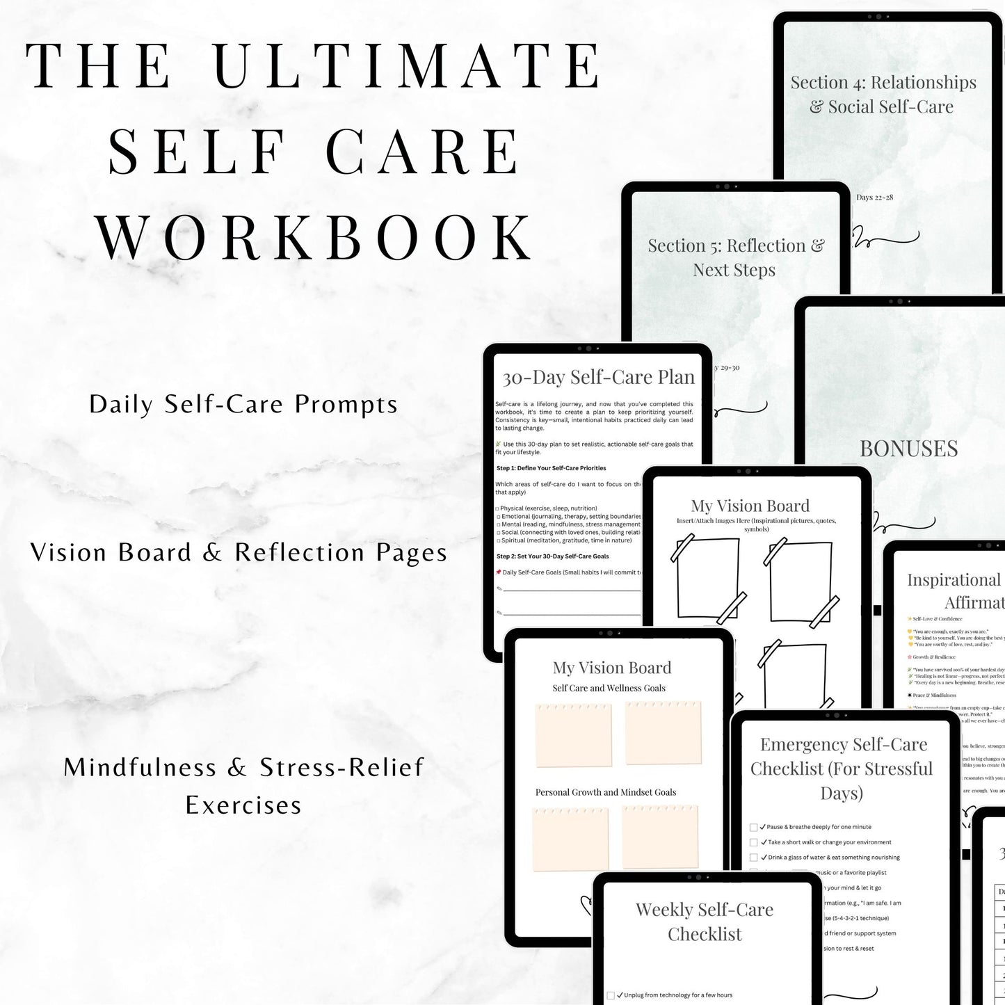Ultimate Self-Care Workbook | Digital & Printable PDF | Self-Care Planner, Mindfulness Journal, Wellness Tracker (A4 & 8.5x11”)