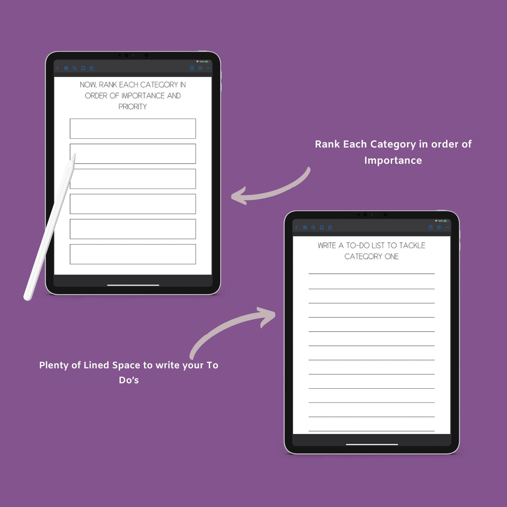 The Overwhelm Journal – Digital Printable Planner to Reduce Stress & Regain Focus | Instant Download