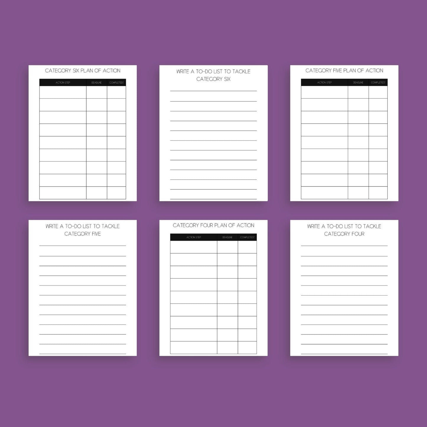 The Overwhelm Journal – Digital Printable Planner to Reduce Stress & Regain Focus | Instant Download